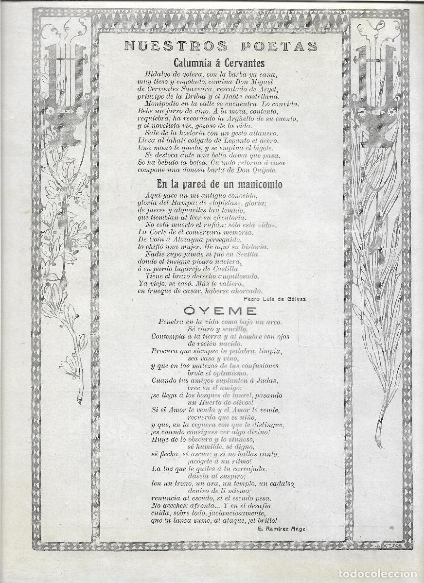 Coleccionismo: A&Ntilde;O 1919 RECORTE PRENSA POESIA CALUMNIA A CERVANTES PEDRO LUIS DE GALVEZ OYEME RAMIREZ ANGEL