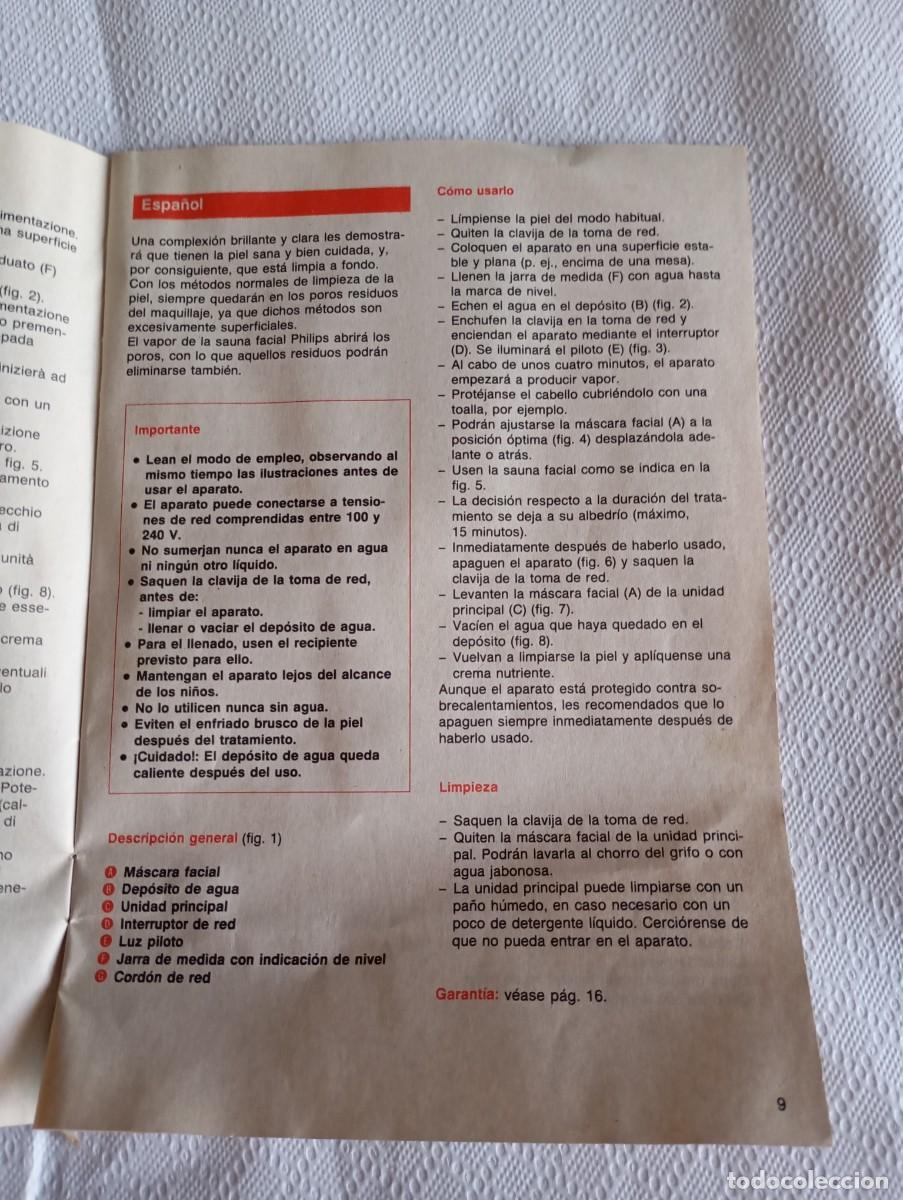 Coleccionismo: FACIAL SAUNA PHILIPS HP5220 - Foto 7