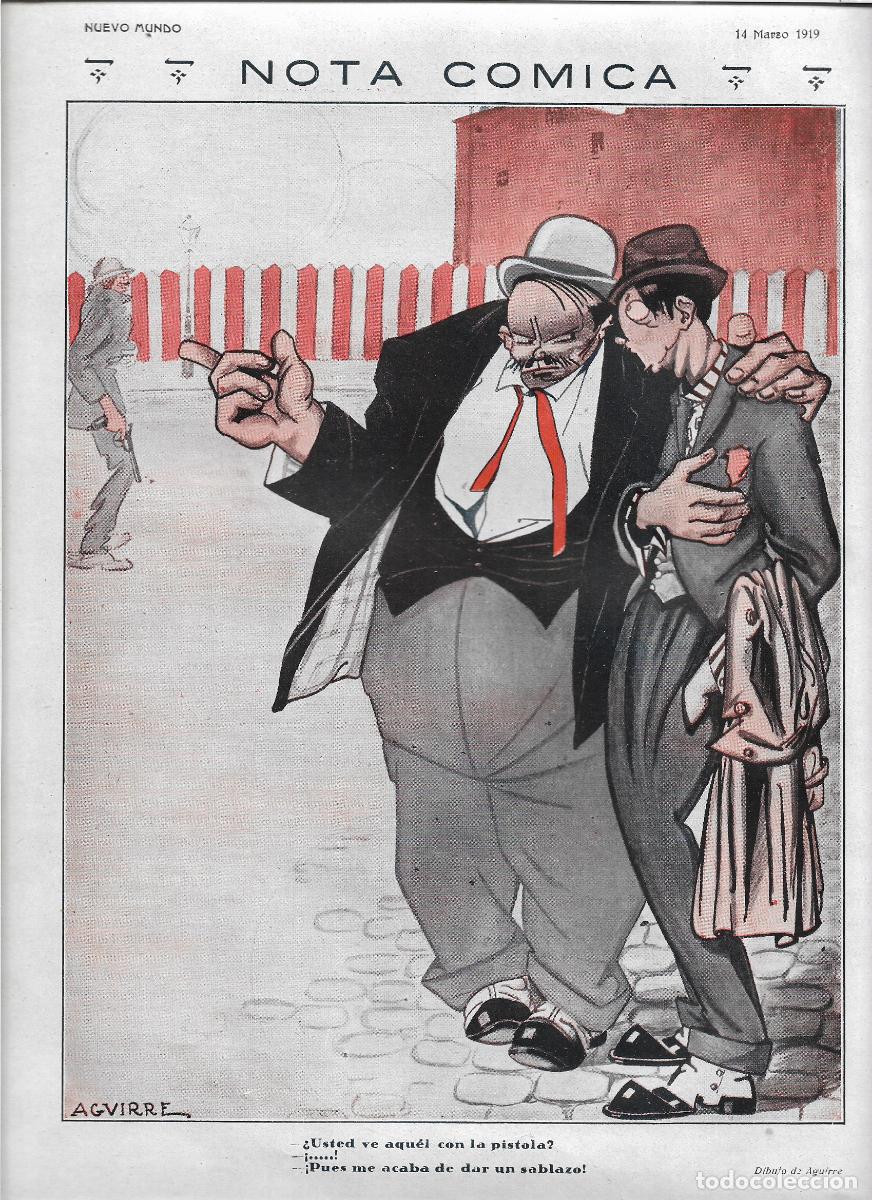 Sammelleidenschaft Papier: A&Ntilde;O 1919 RECORTE PRENSA HUMOR CHISTE NOTA COMICA DIBUJO DE AGUIRRE
