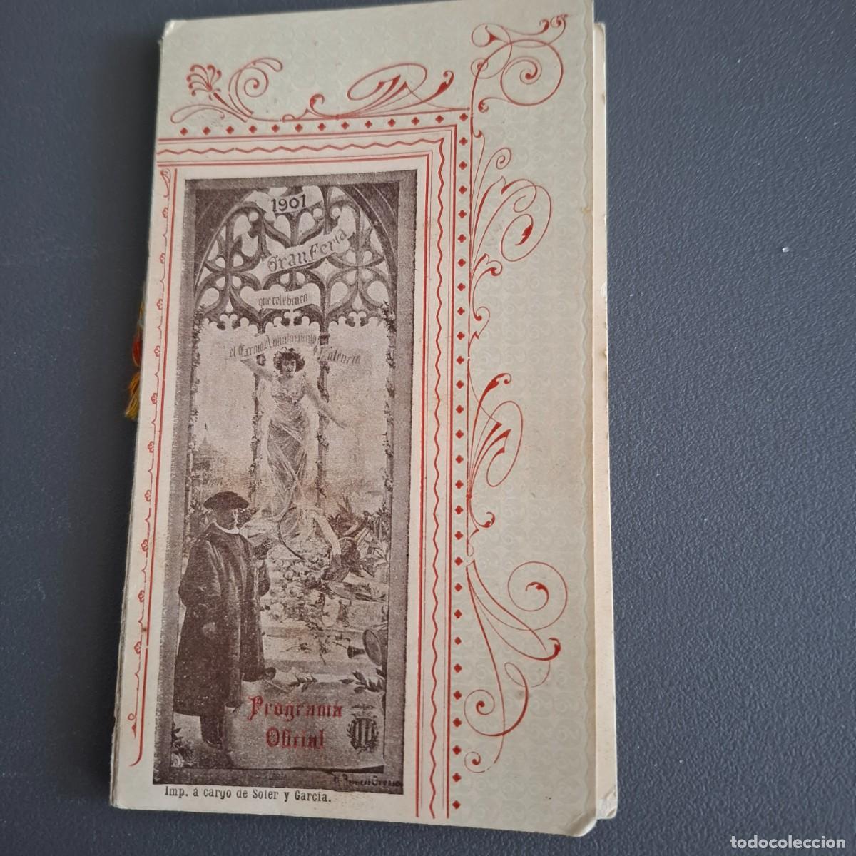 Coleccionismo: Programa oficial feria de julio - Valencia - 1901 - Foto 1