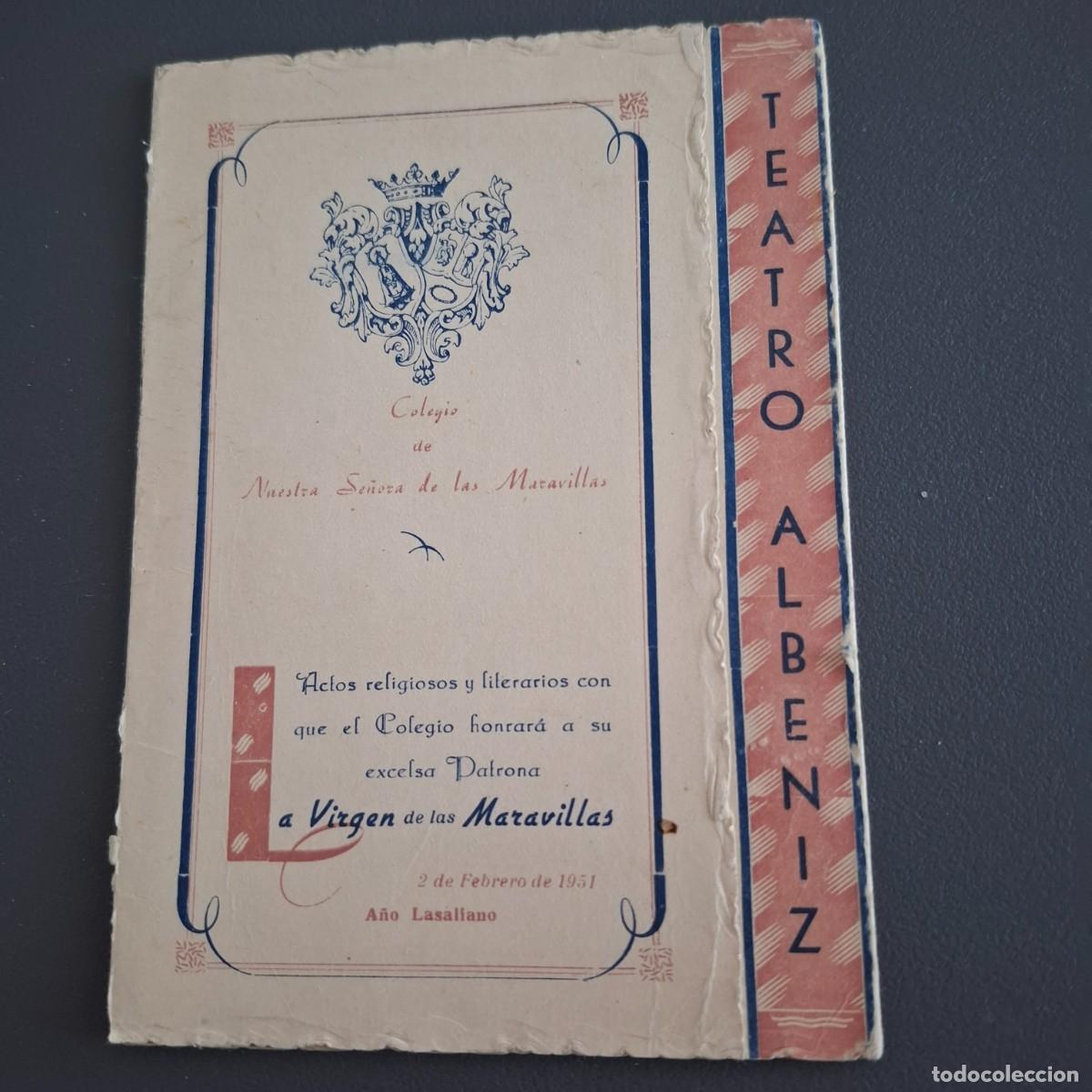 Collecting paper: Actos religiosos y literarios con que el colegio Ntra Sra de las Maravillas honrar&aacute; a patrona - 1951