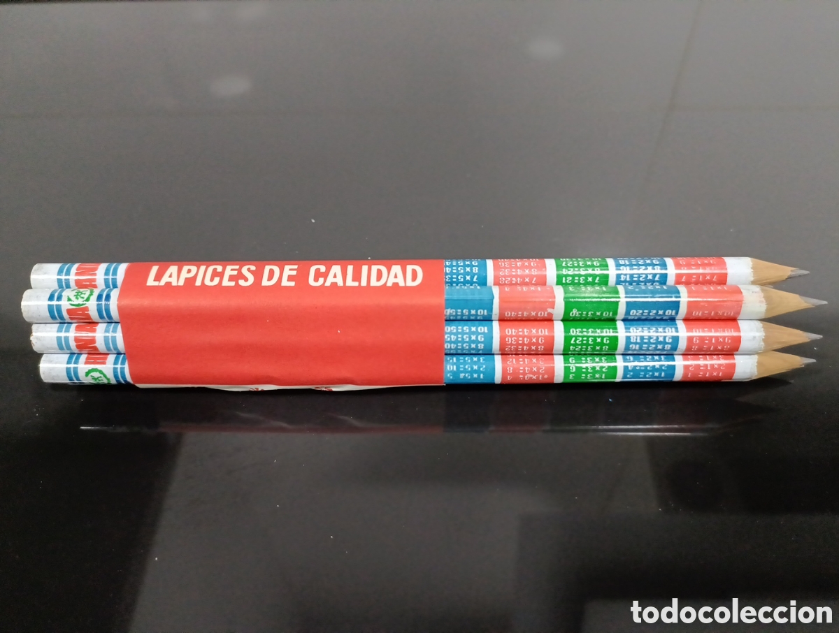Coleccionismo: 12 l&aacute;pices Hispania grafito Tabla de multiplicar - Foto 1