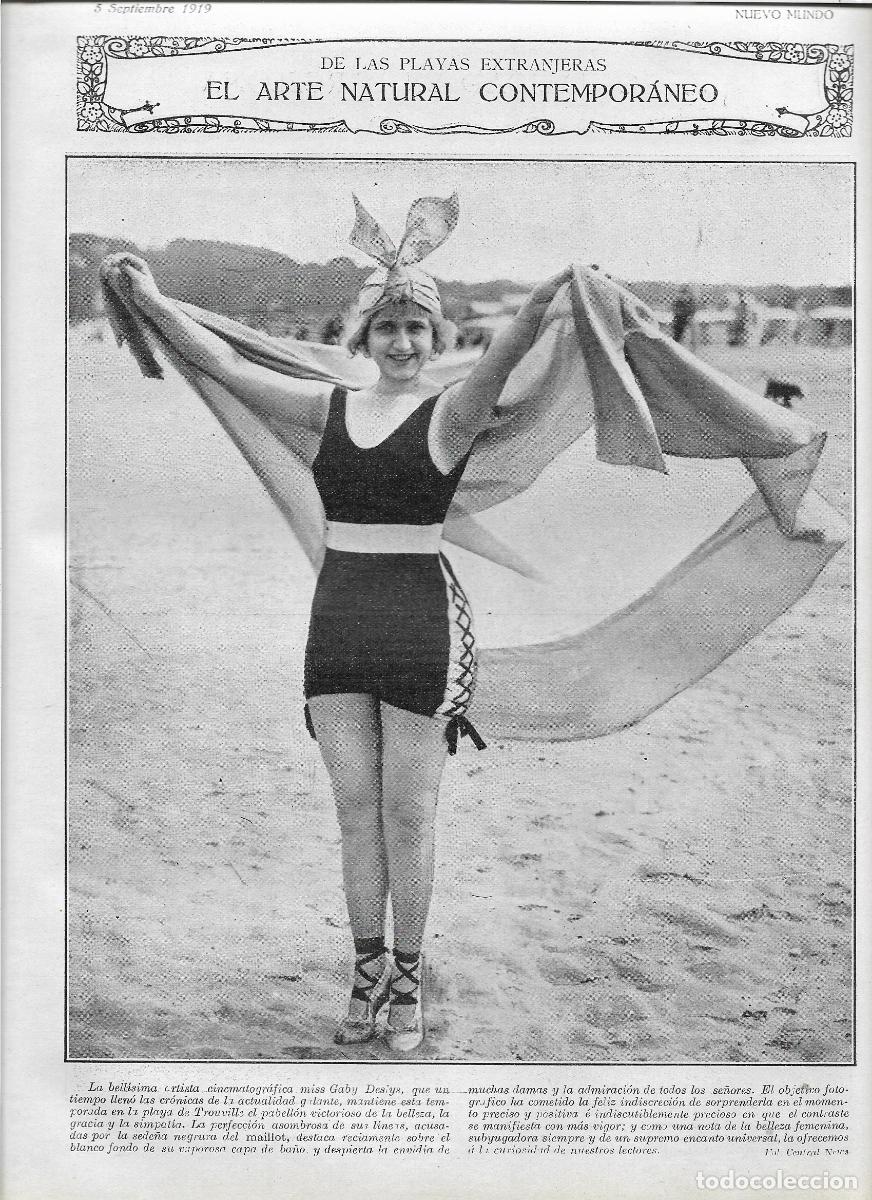Collezionismo: A&Ntilde;O 1919 RECORTE PRENSA GABY DESLYS ARTISTA ACTRIZ DE CINE EN LA PLAYA