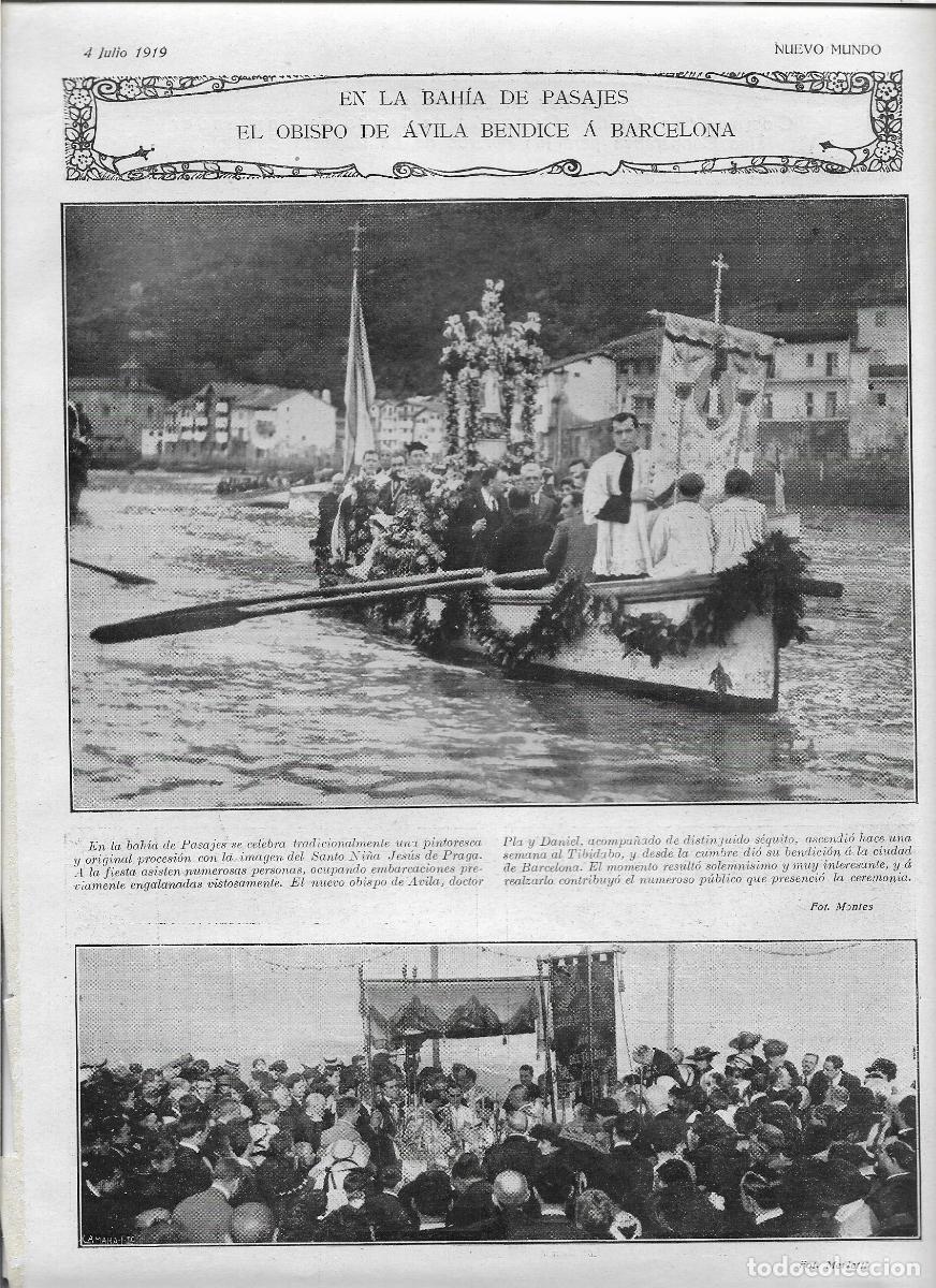 Coleccionismo: A&Ntilde;O 1919 RECORTE PRENSA BAHIA DE PASAJES PROCESION MARITIMA SANTO NI&Ntilde;O JESUS DE PRAGA