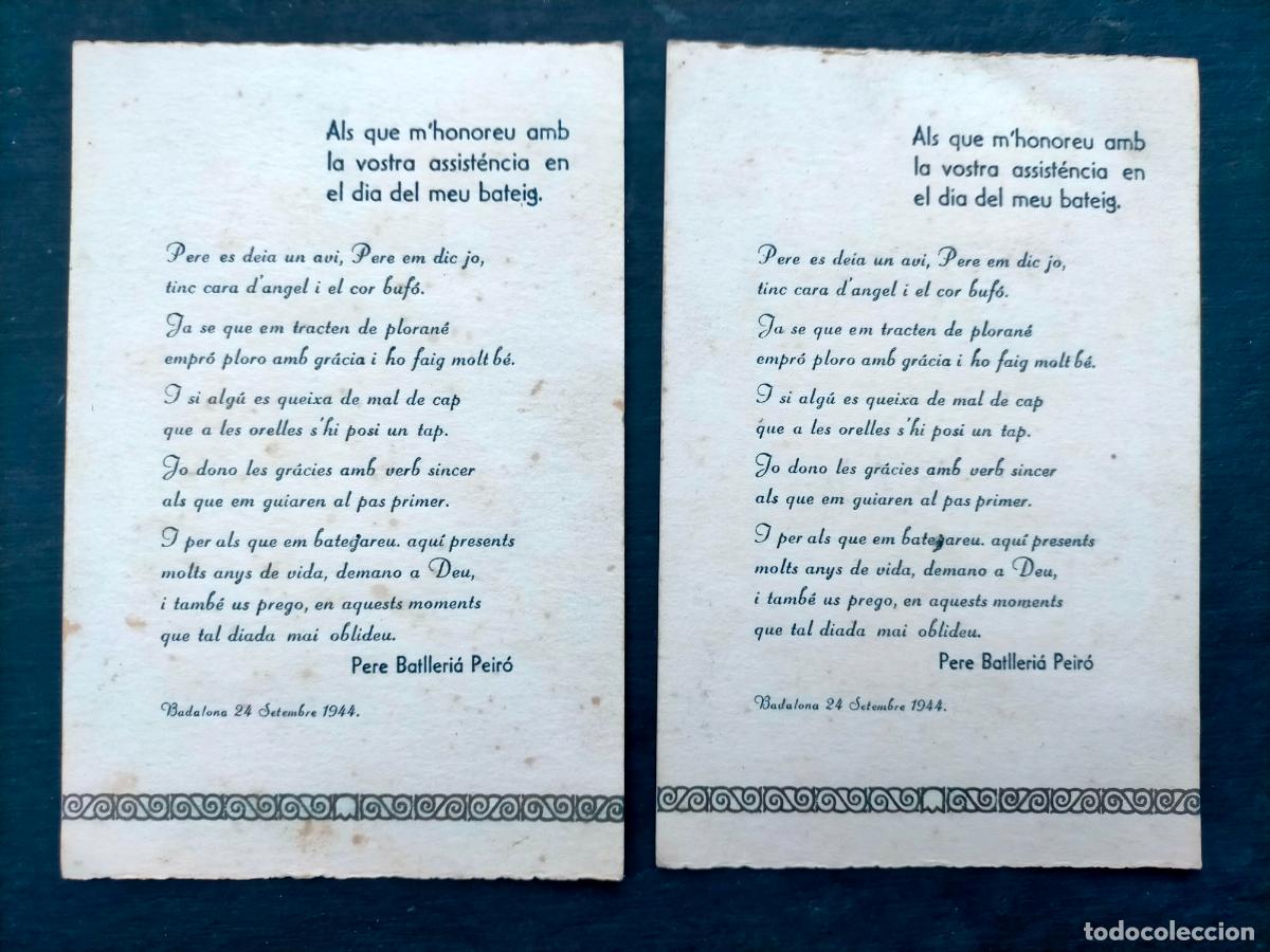 Coleccionismo: Assistencia dia del bateig asistencia bautizo Pere Batlleri&aacute; Peir&oacute; Badalona 1944 catal&agrave;