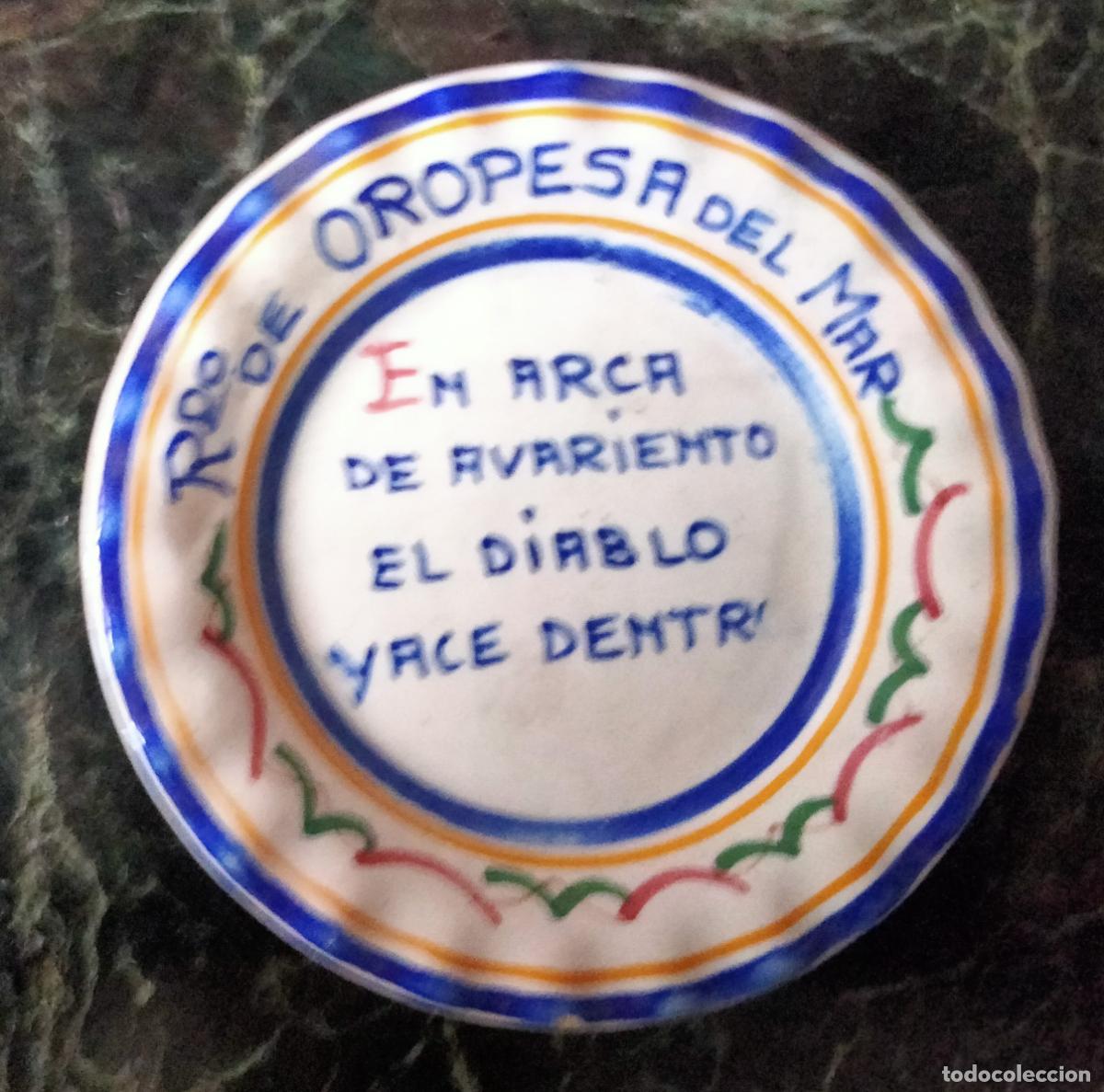 Platito de loza . M&aacute;xima. Recuerdo de Oropesa del Mar
