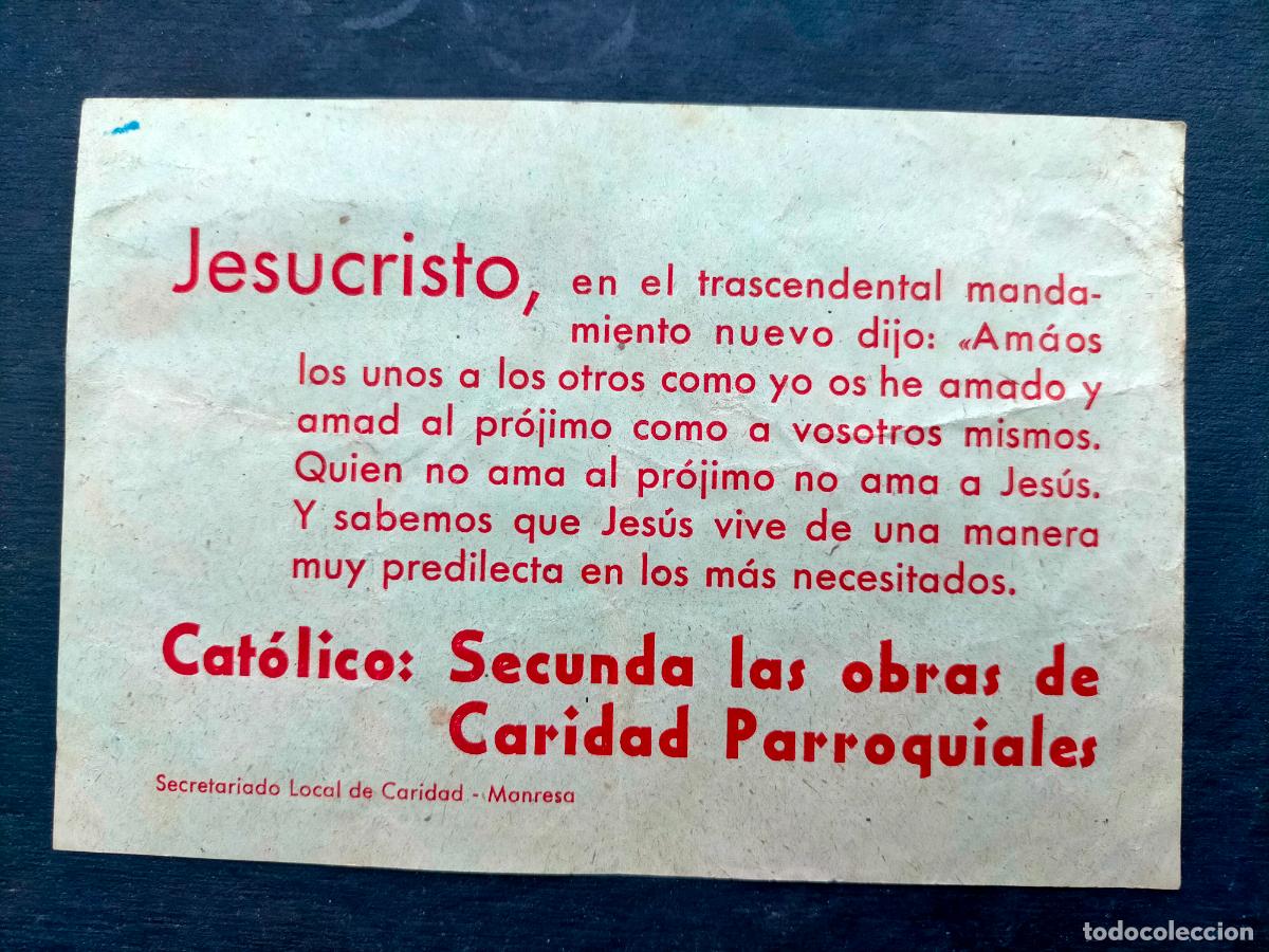 Coleccionismo: Jesucristo frase hoja cat&oacute;lico caridad parroquiales secretariado local de caridad Manresa