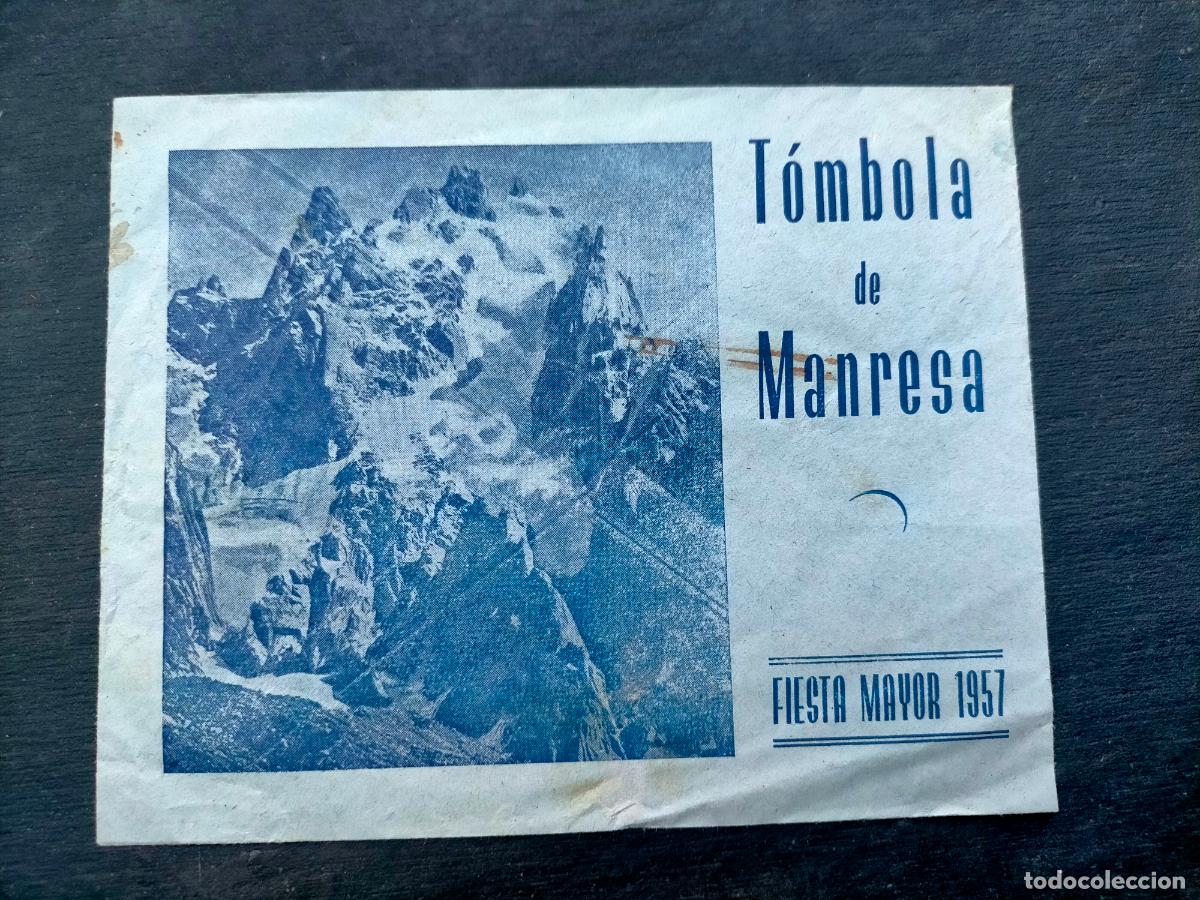 Coleccionismo: T&oacute;mbola de Manresa fiesta mayor 1957 foto de monta&ntilde;a