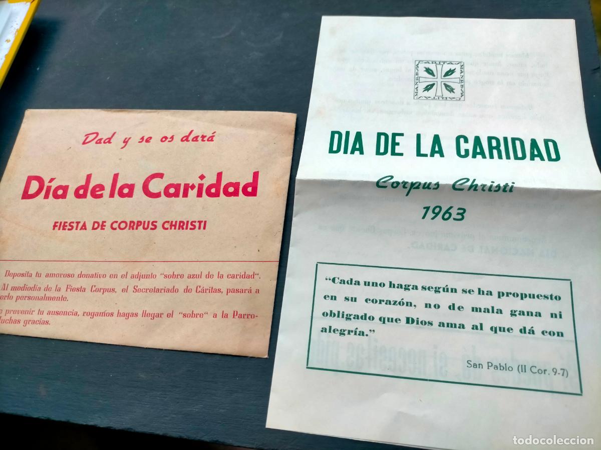 Coleccionismo: D&iacute;a de la caridad fiesta de Corpus Christi 1963 C&aacute;ritas Manresa