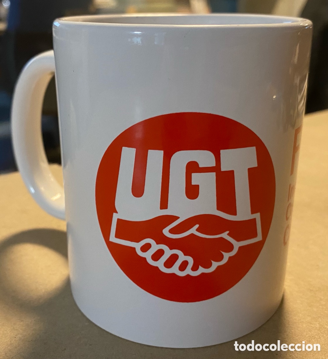 Coleccionismo: TAZA DE CAF&Eacute; PUBLICITARIA DEL SINDICATO UGT - FICA (INDUSTRIA, CONSTRUCCI&Oacute;N Y AGUA CANTABRIA).