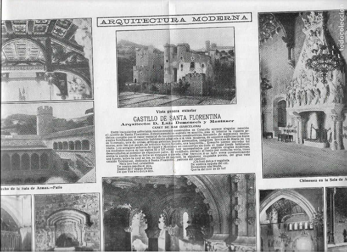 Collectionnisme: A&Ntilde;O 1911 RECORTE PRENSA CASTELL CASTILLO SANTA FLORENTINA MODERNISTA DOMENECH MONTANER CANET