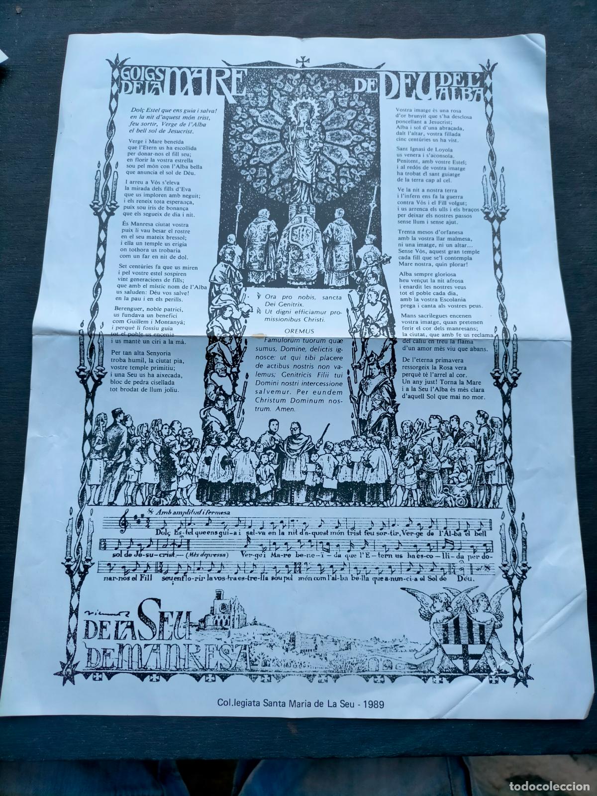 Colecionismo: Goigs de la mare de D&eacute;u de l'Alba col&middot;legiata Santa Maria de la Seu 1989 Manresa