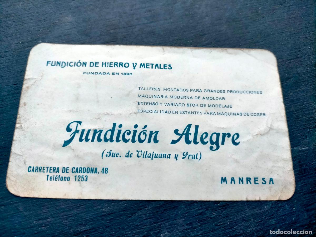 Coleccionismo: Fundici&oacute;n de hierro y metales Fundici&oacute;n Alegre (suc. de Vilajuana y Prat) Manresa carretera Cardona