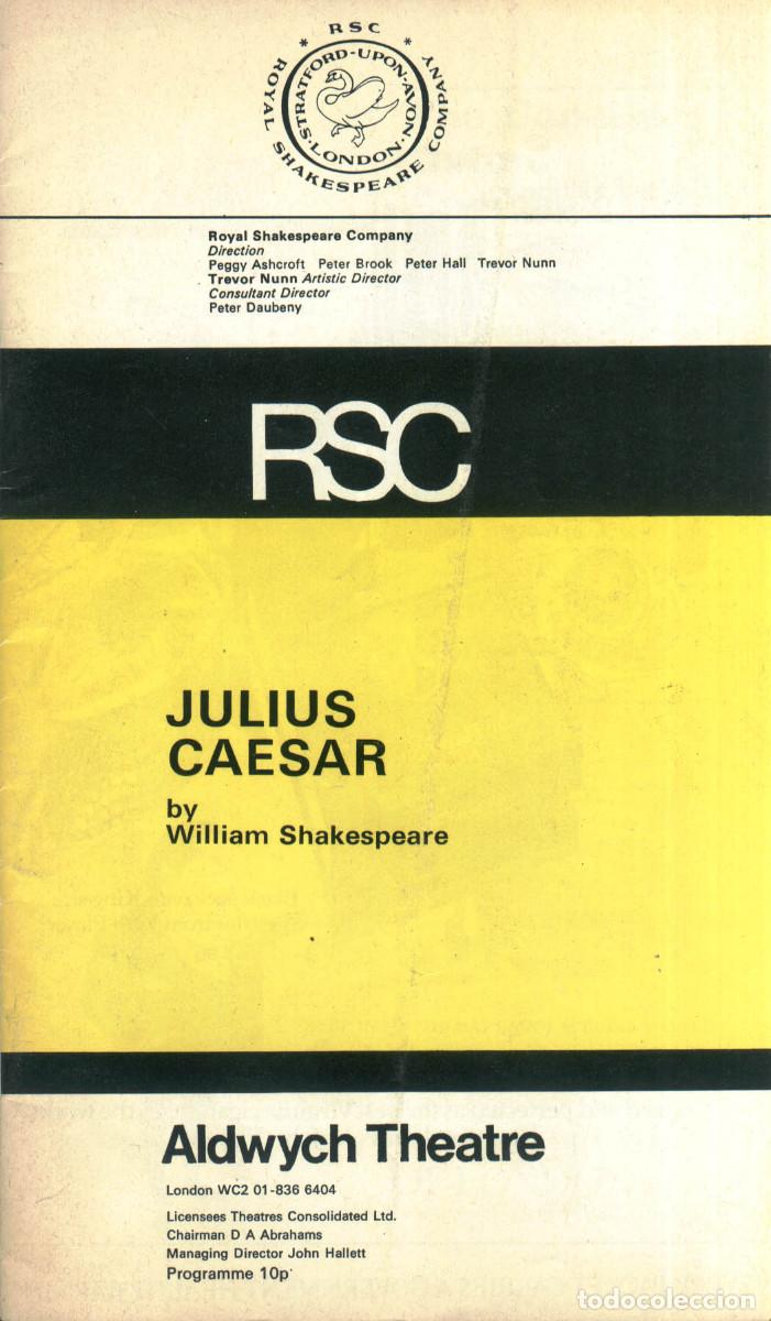 Coleccionismo: Julius Caesar, by William Shakespeare. Dir. Trevor Nunn (Royal Shakespeare Company. 1972)