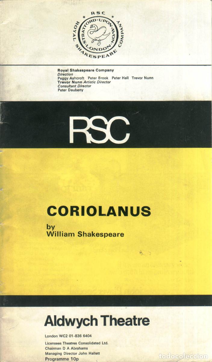 Coleccionismo: Coriolanus, by William Shakespeare. Dir. Trevor Nunn (Royal Shakespeare Company. 1972)