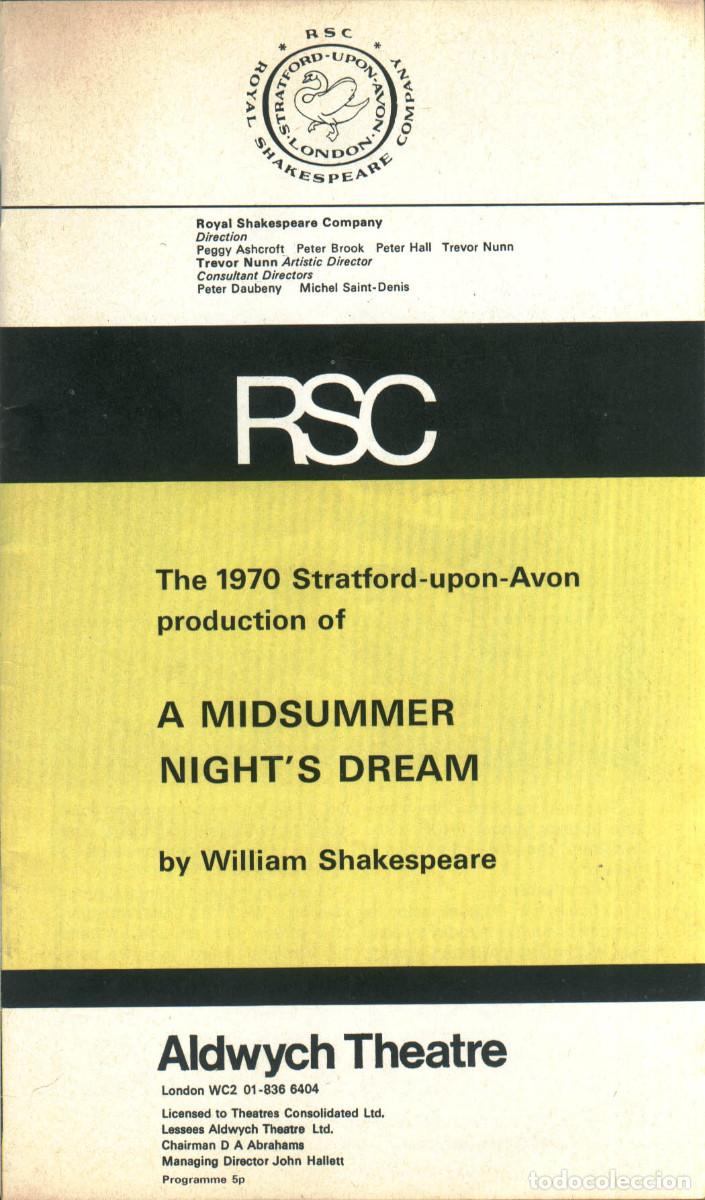 Coleccionismo: A Midsummer Night's Dream, by William Shakespeare. Dir. Peter Brook (Royal Shakespeare Company. 1970