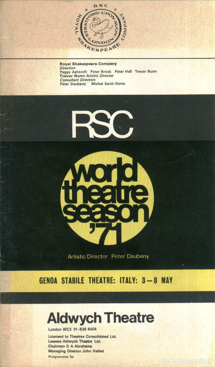 Coleccionismo: World Theatre Season 1971 (Royal Shakespeare Company)