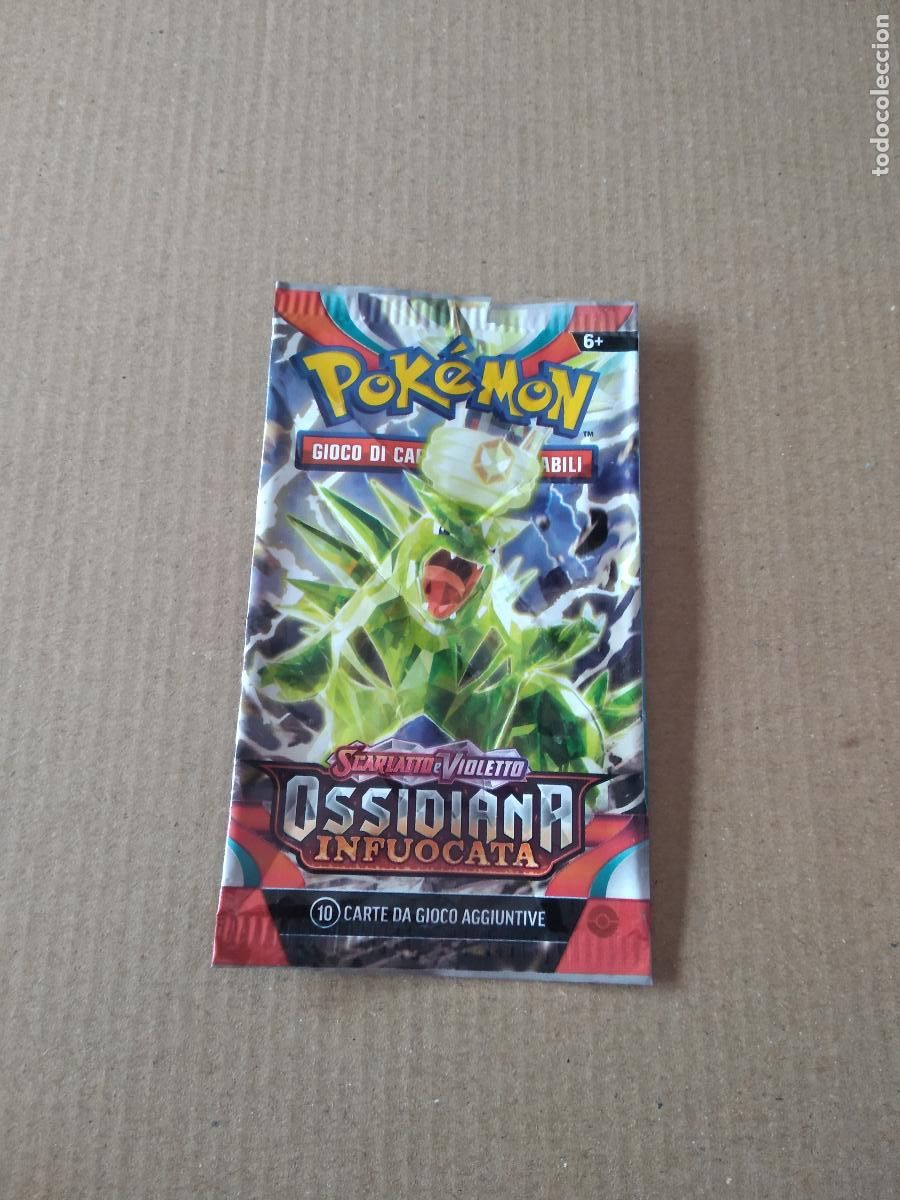 Coleccionismo: SOBRE VACIO CROMO TARJETA CARTA POKEMON SCARLATTO E VIOLETTO OSSIDIANA INFUOCATA