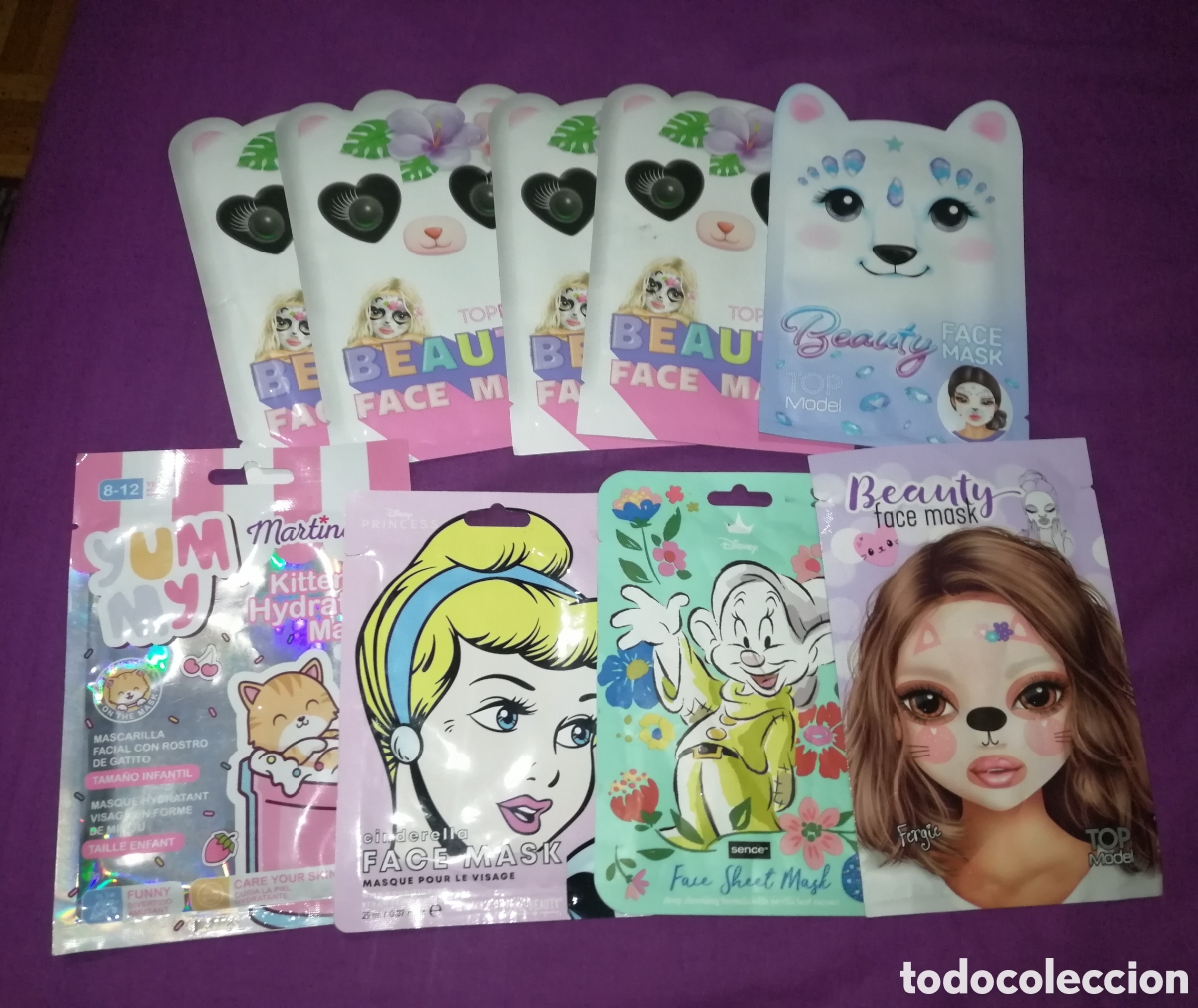 Coleccionismo: Lote de 9 mascarillas faciales TopModel Disney