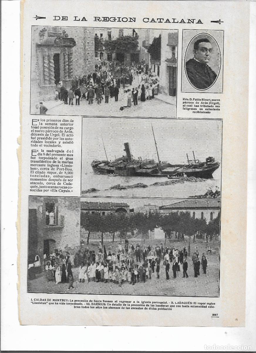 Collectionnisme: A&Ntilde;O 1917 RECORTE PRENSA DARNIUS PROCESION DE LAS BANDERAS ALUMNOS DE LAS ESCUELAS
