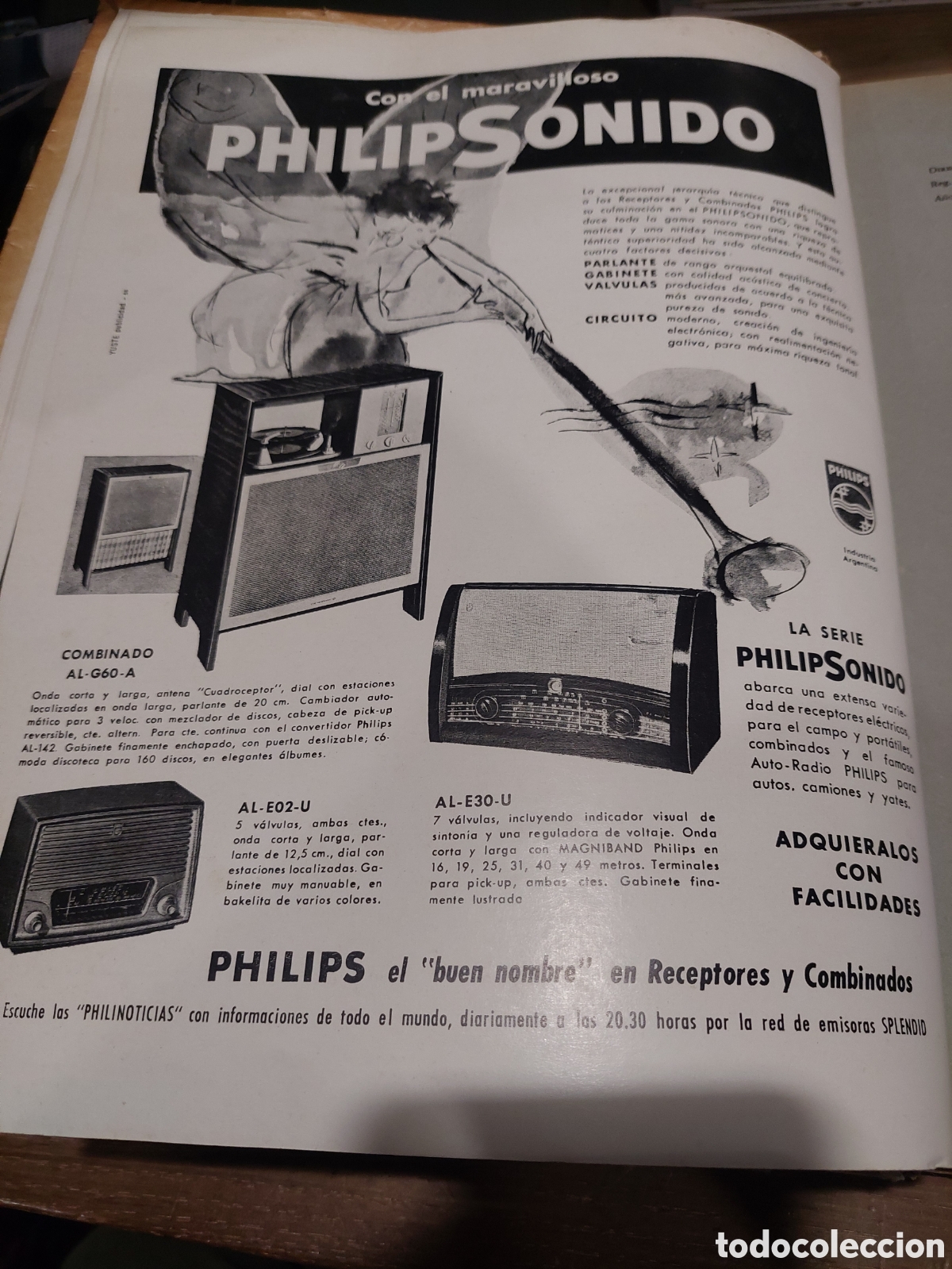 Sammelleidenschaft Papier: L&aacute;mina publicidad 30x22 PHILIPS SONIDO RADIOS