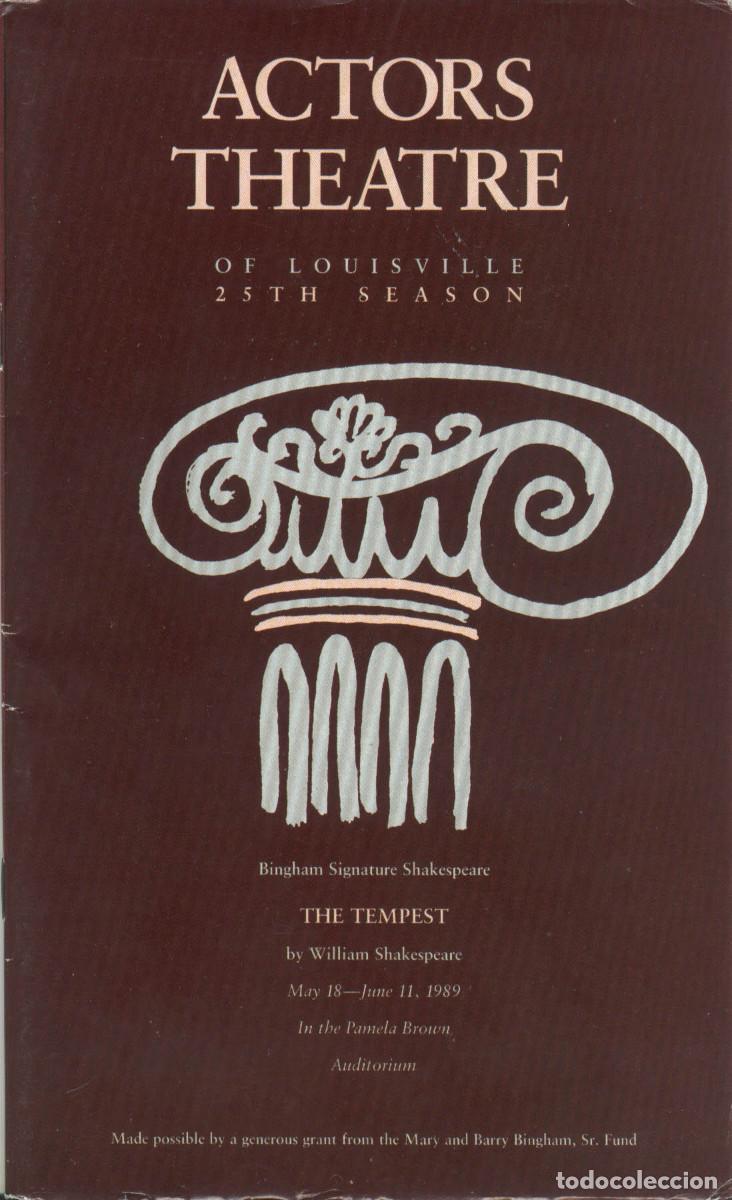 Coleccionismo: The Tempest, by William Shakespeare. Dir. Jon Jory (Actors Theatre of Louisville. 1989)