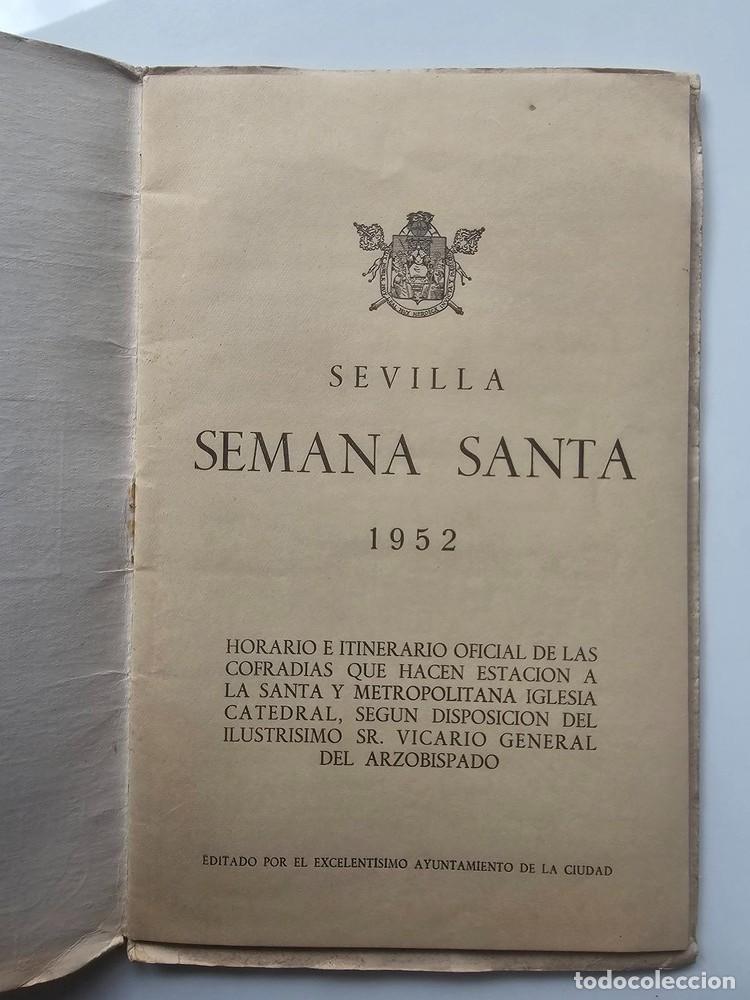 Coleccionismo: SEMANA SANTA de SEVILLA. A&ntilde;o 1952. Programa oficial - Foto 2