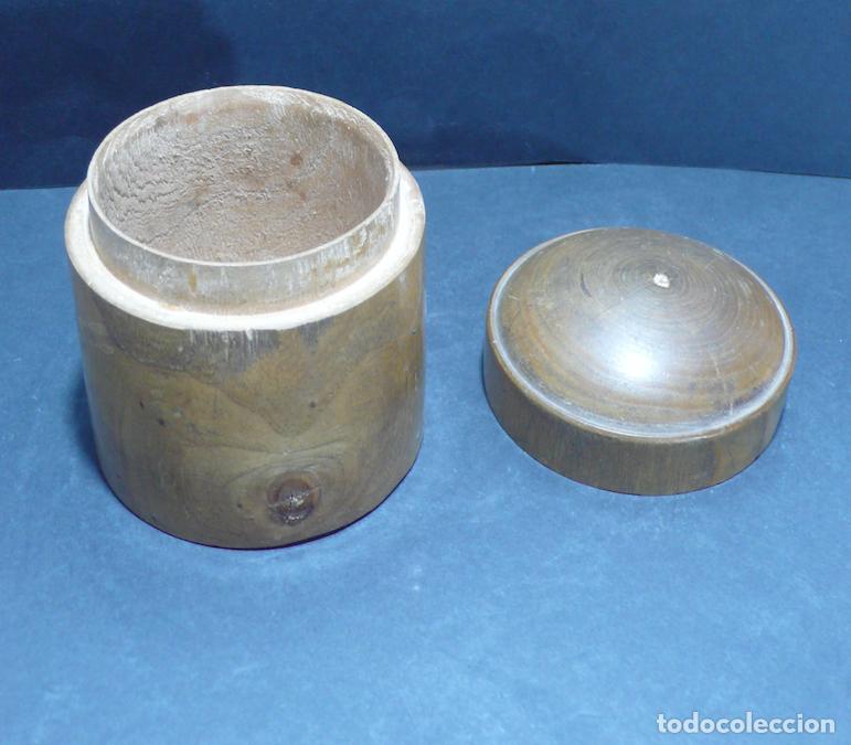 Coleccionismo: ESTUCHE DE MADERA REDONDO - Foto 3