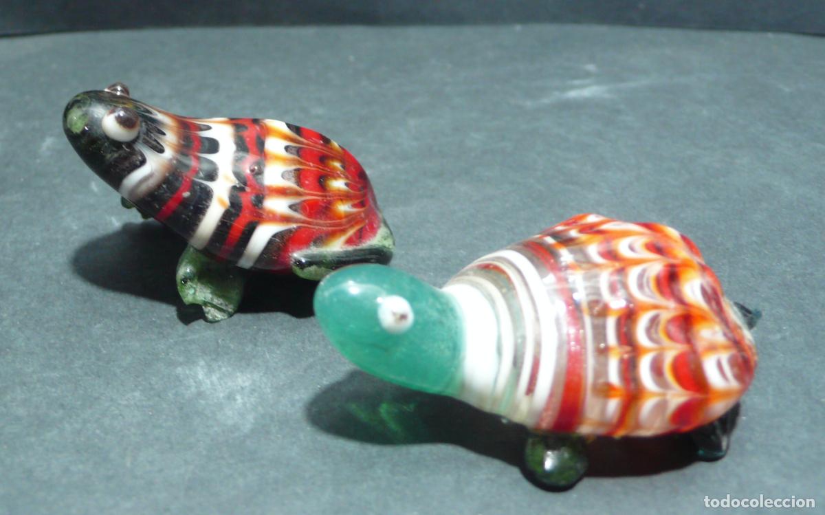 Coleccionismo: DOS PEQUE&Ntilde;OS CRISTALES RANAS - Foto 2