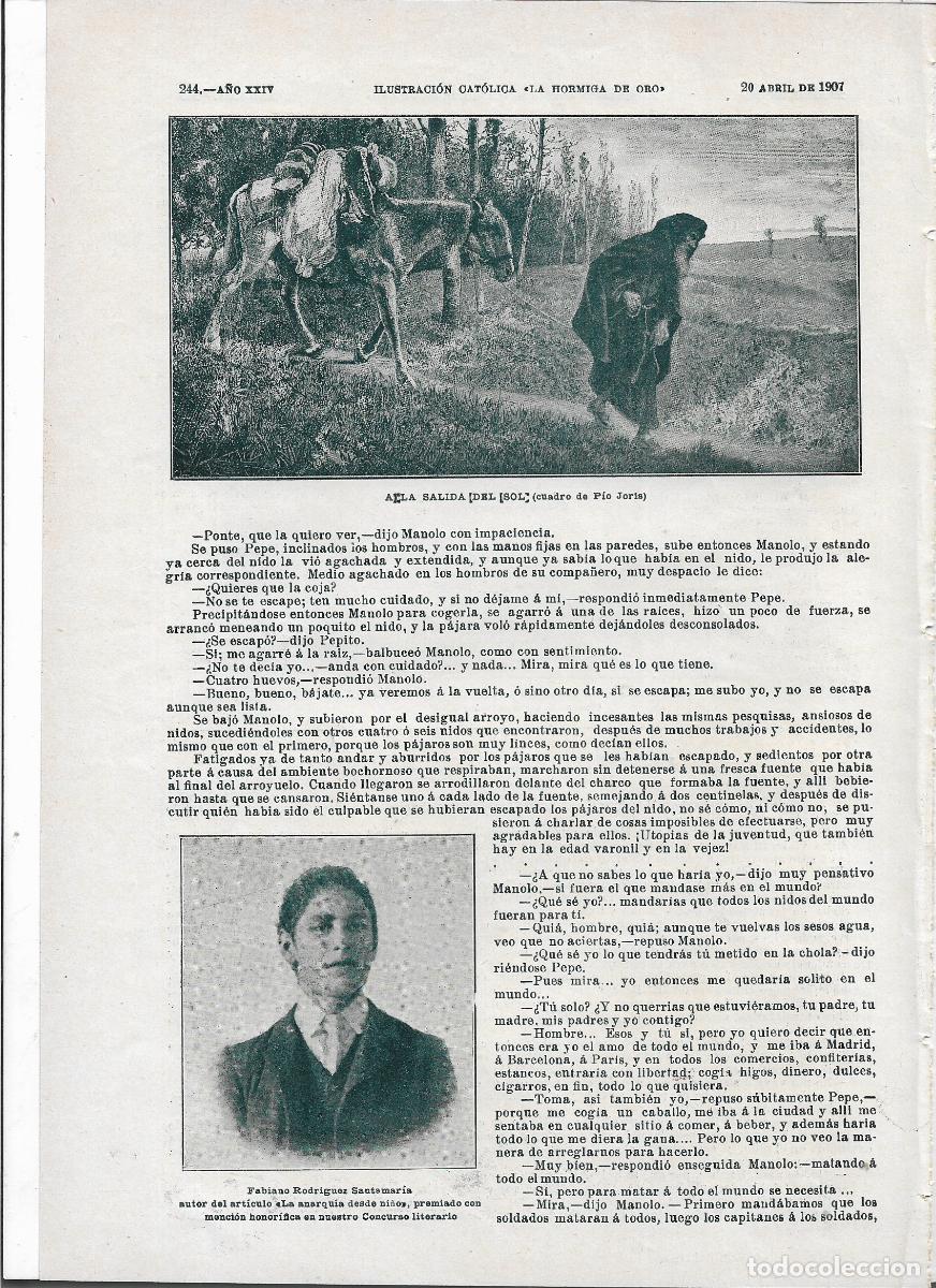 Collecting paper: A&Ntilde;O 1907 RECORTE PRENSA RELATO CORTO CUENTO LA ANARQUIA DESDE NI&Ntilde;O POR FABIANO RODRIGUEZ SANTAMARIA