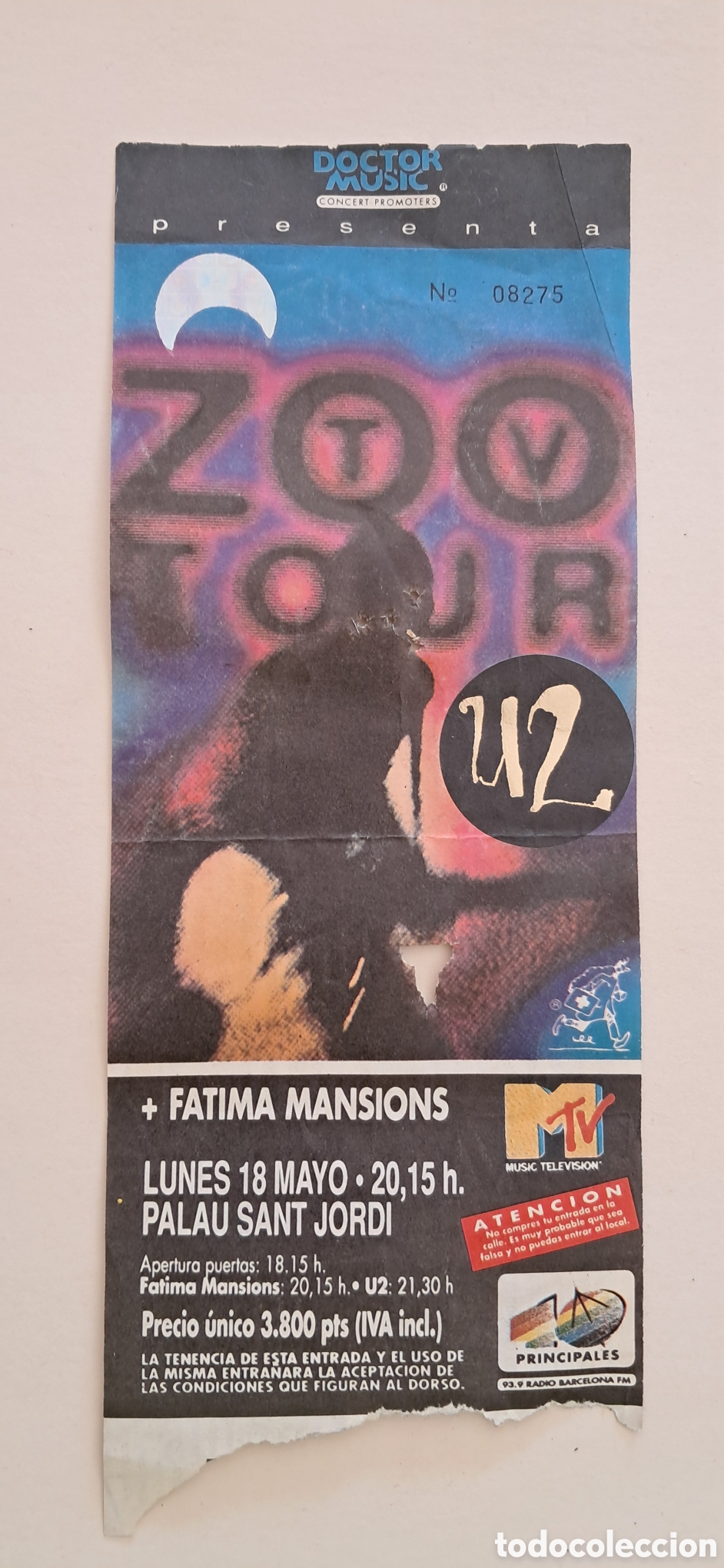 Coleccionismo: Entrada concierto U2 1992 - Foto 1