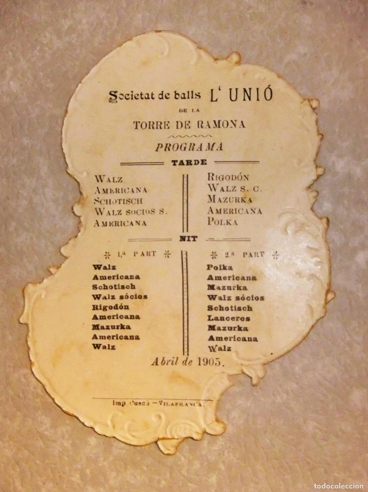 Coleccionismo: Programa troquelado Societat de balls LUNI&Oacute; 1905 - Foto 2