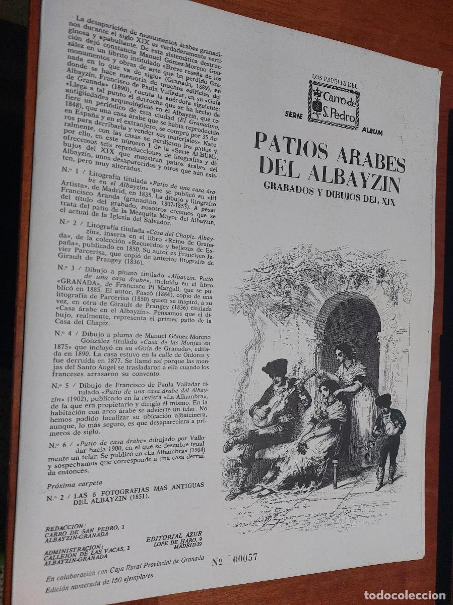 Collectionnisme: PATIOS &Aacute;RABES DEL ALBAYZIN. GRABADOS Y DIBUJOS DEL XIX. 6 LITOGRAFIAS. M&Aacute;S CARPETA. BUEN ESTADO