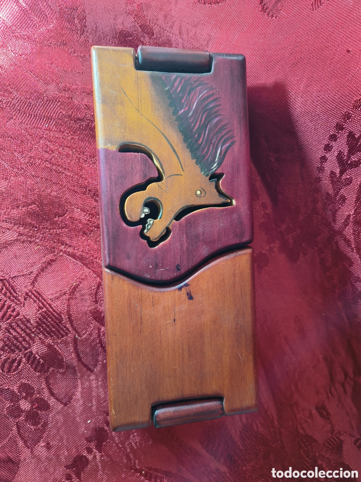 Coleccionismo: Caja de madera maciza plumier. - Foto 1