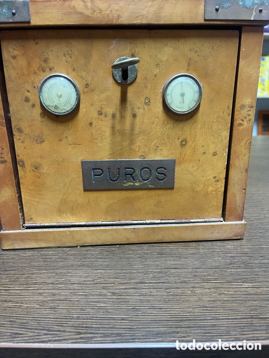 Coleccionismo: Caja humidificadora de puros - Foto 3
