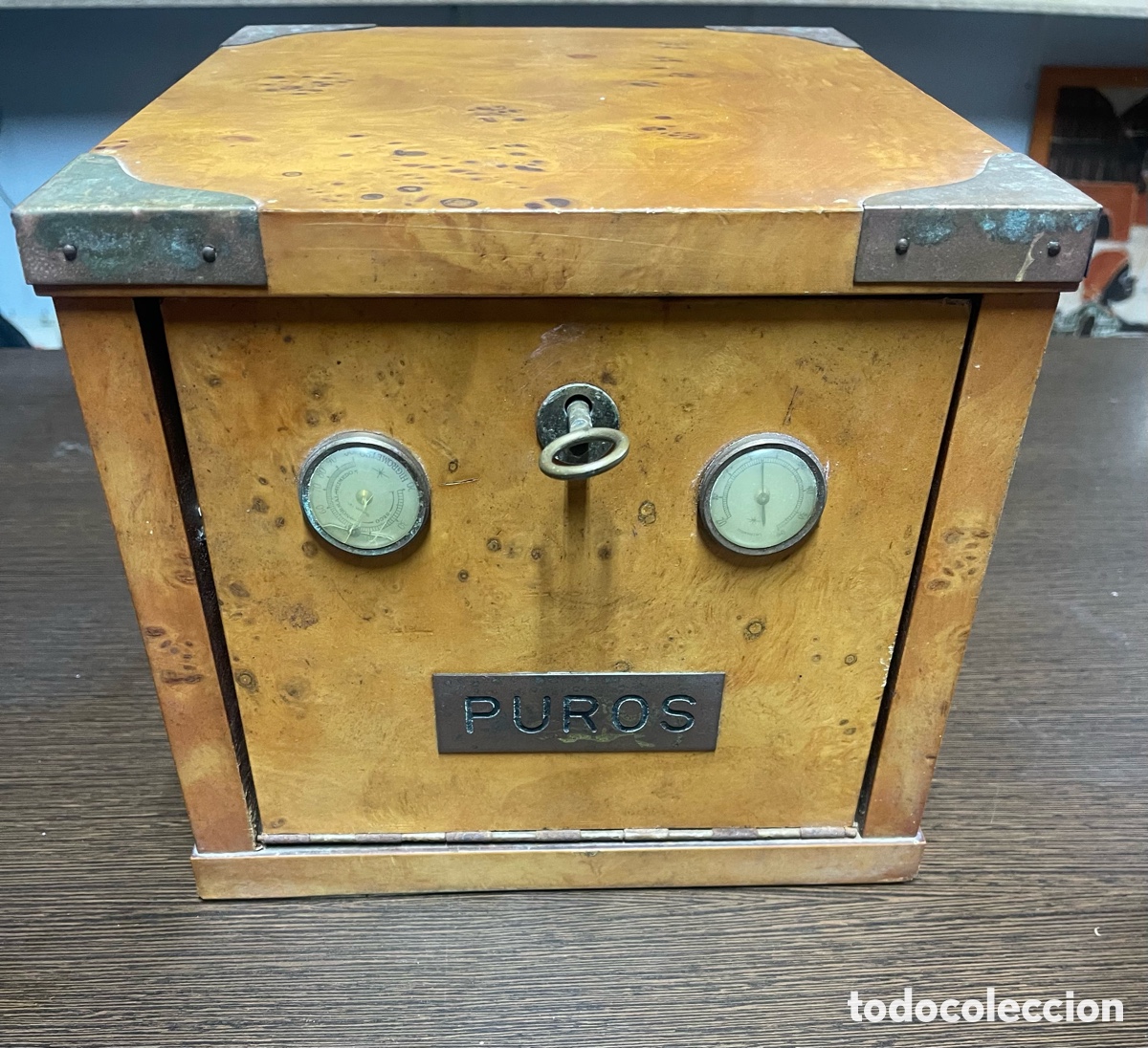 Coleccionismo: Caja humidificadora de puros - Foto 1
