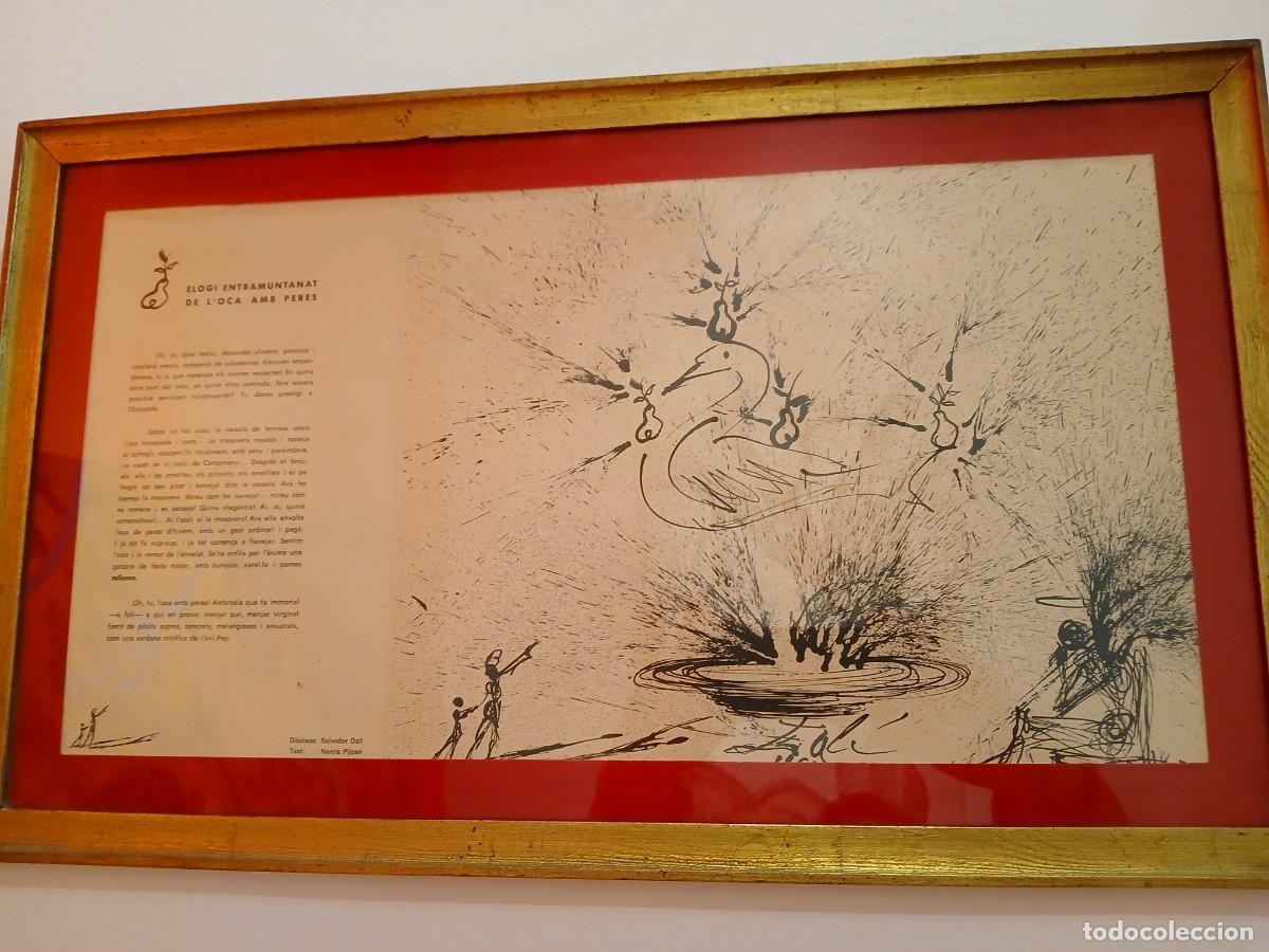 Coleccionismo: dibujos de SALVADOR DALI,copia receta cocina oca con peras