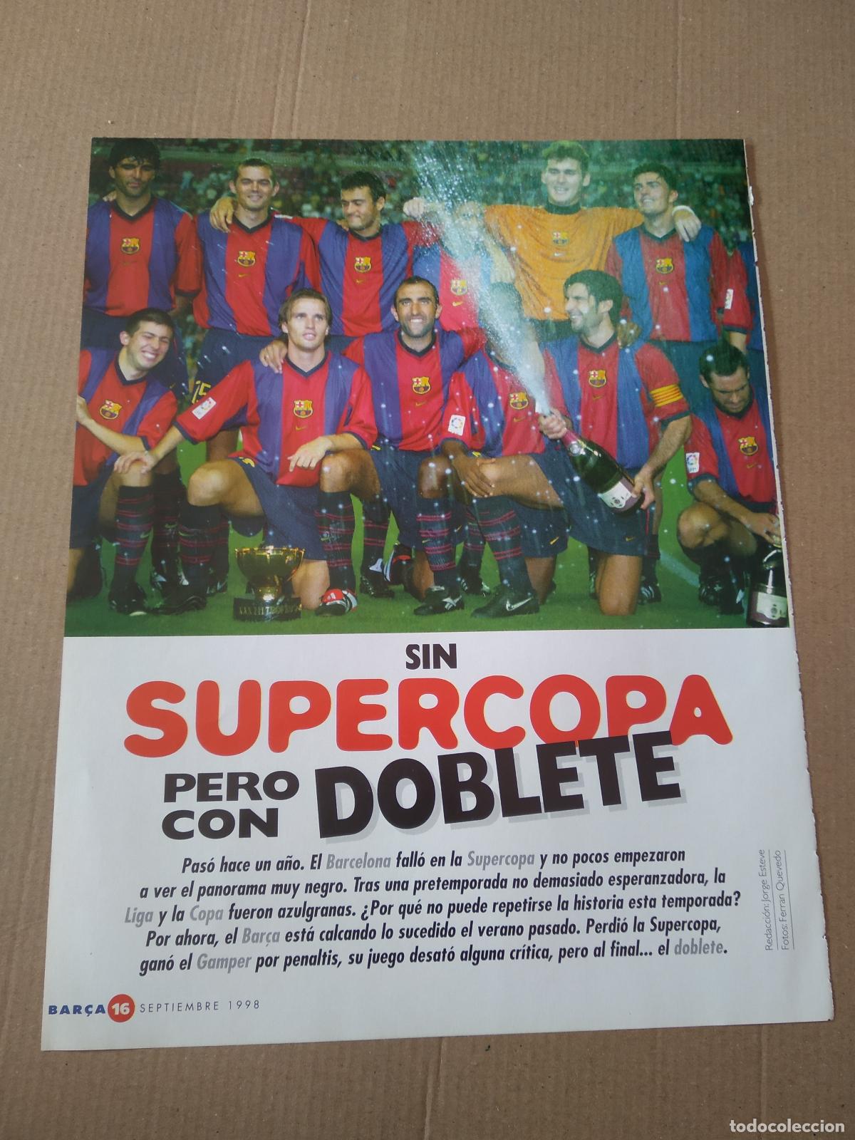 Coleccionismo: HOJA REVISTA BAR&Ccedil;A SIN SUPERCOPA PERO CON DOBLETE PUBLICIDAD JEEP