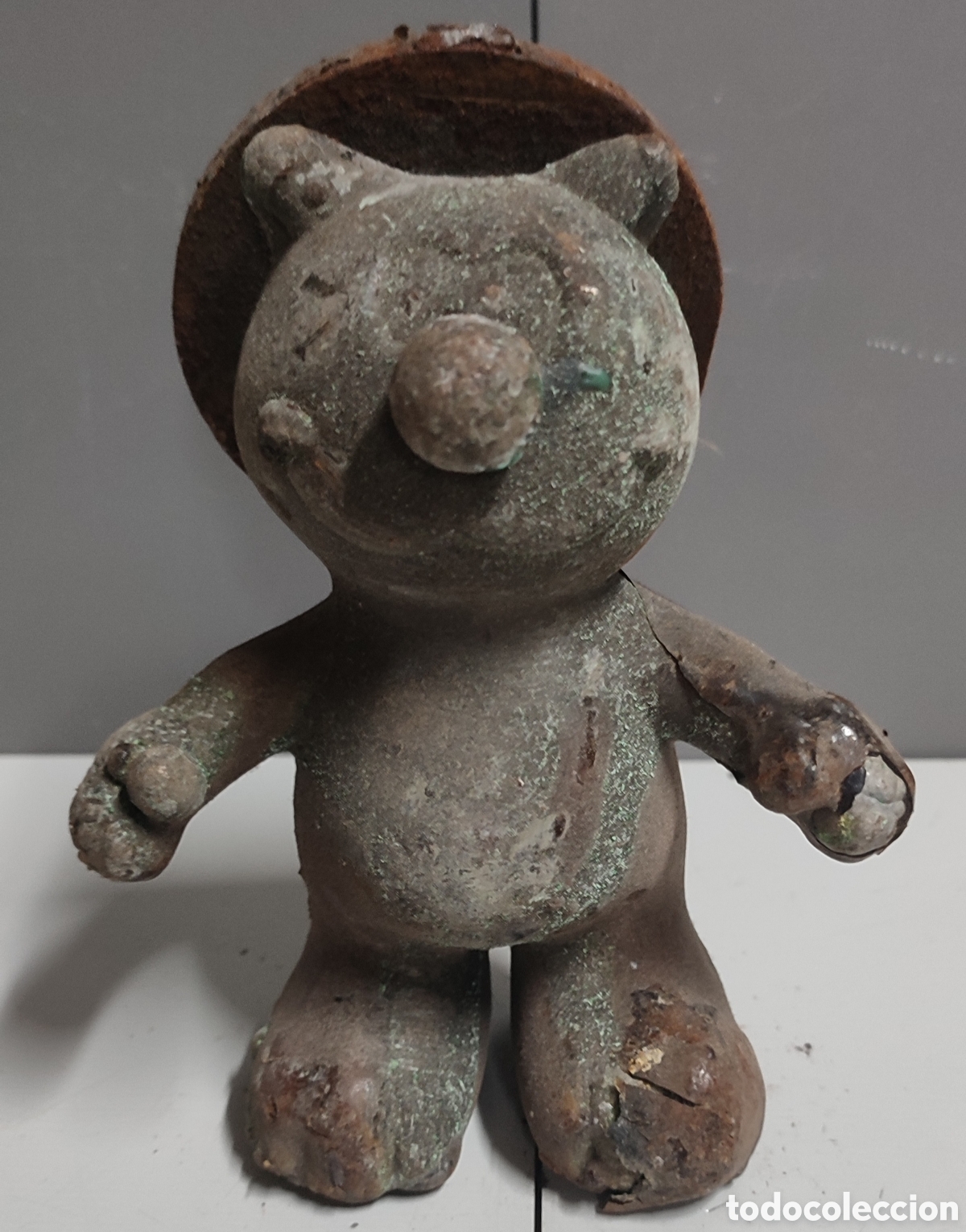 Coleccionismo: Antiguo molde matriz para fabricaci&oacute;n mu&ntilde;eco Gato Isidoro, a&ntilde;os 80. N&iacute;quel, pieza de colecci&oacute;n.