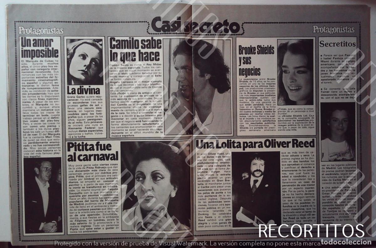 Coleccionismo: CAMILO SESTO 1981 PITITA RIDRUEJO LOLA FORNER MISS ESPA&Ntilde;A BROOKE SHIELDS