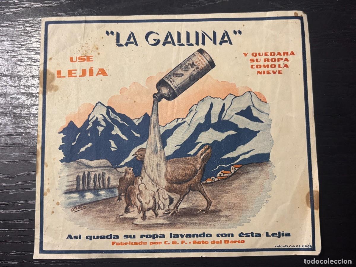 Collectionnisme: CARTEL PUBLICITARIO LEJ&Iacute;A LA GALLINA. MEDIDAS APROX.: 15.5 X 17.5 CM