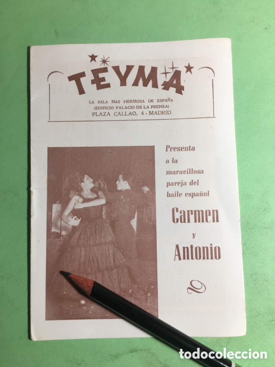 Coleccionismo: 50/60&rsquo;s ca. TEYMA LA SALA M&Aacute;S HERMOSA DE ESPA&Ntilde;A PROGRAMA ESPECT&Aacute;CULOS CON FOTOS