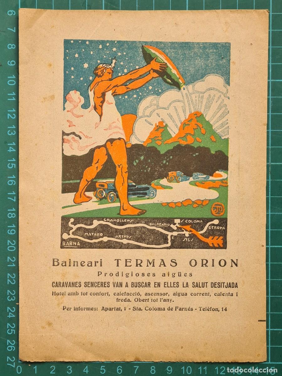 Coleccionismo: Hoja publicidad Hotel Balneario Termas Orion Santa Coloma de Farn&eacute;s - Perfumer&iacute;a Belleza - A&ntilde;os 20