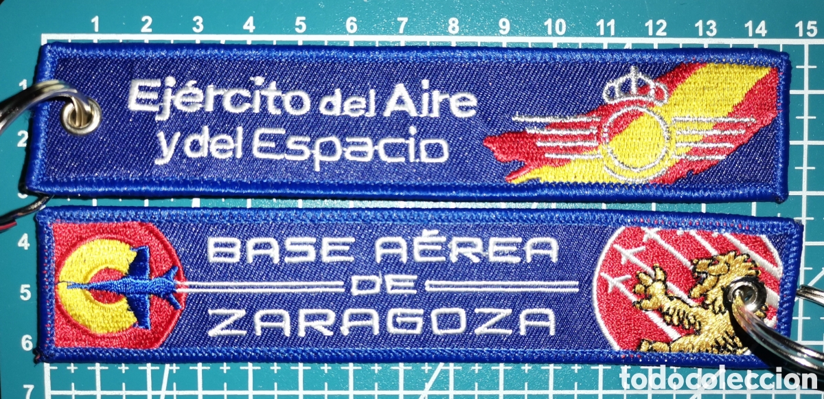 Coleccionismo: Nuevo Llavero bordado BASE A&Eacute;REA DE ZARAGOZA EJ&Eacute;RCITO DEL &Aacute;IRE Y DEL ESPACIO Espa&ntilde;a