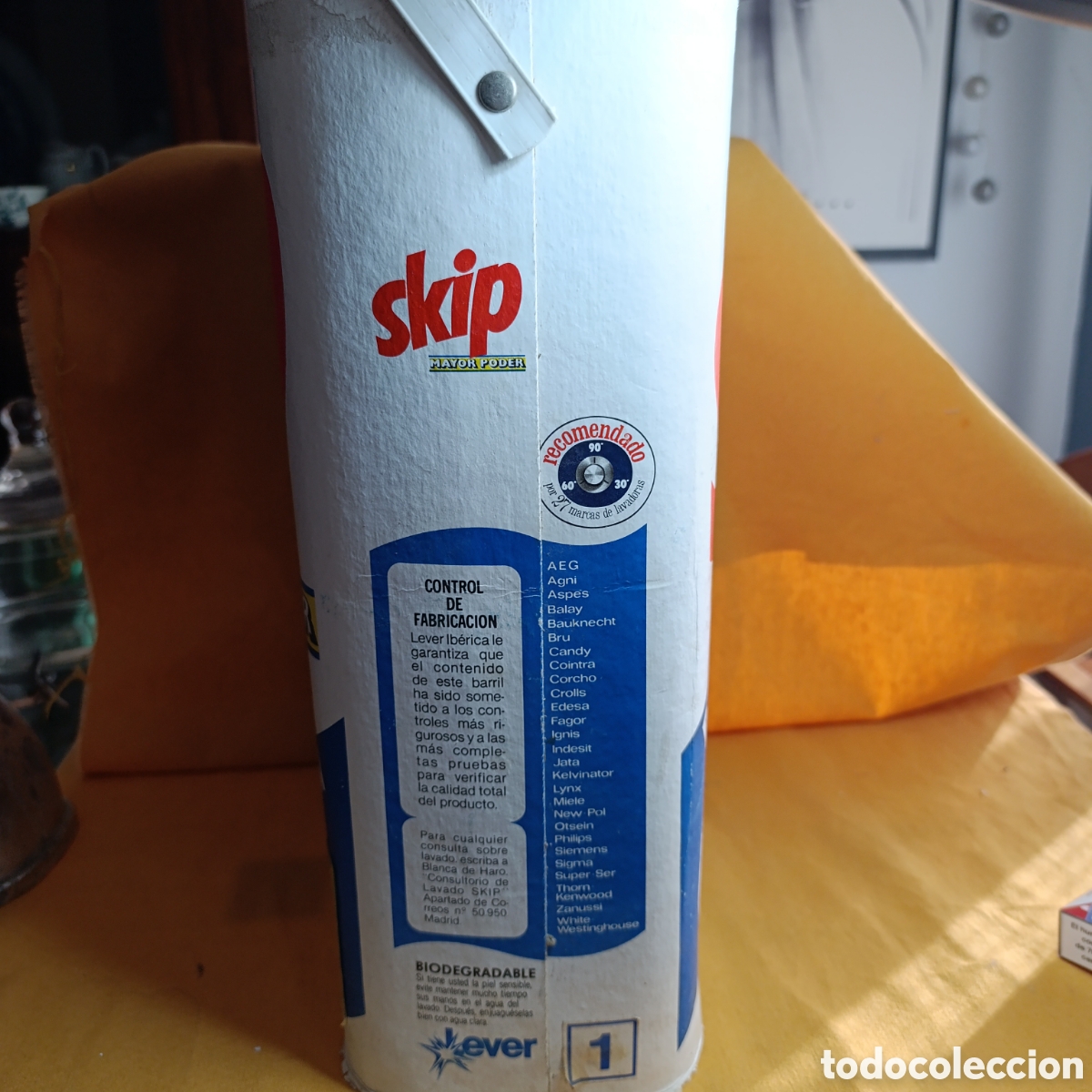 Coleccionismo: ANTIGUO TAMBOR SKIP DETERGENTE - Foto 3