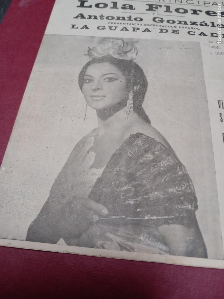 Coleccionismo: Lola Flores y Antonio Gonz&aacute;lez. . 8 p&aacute;ginas. Barias fotograf&iacute;as. 22 x 16 cm.