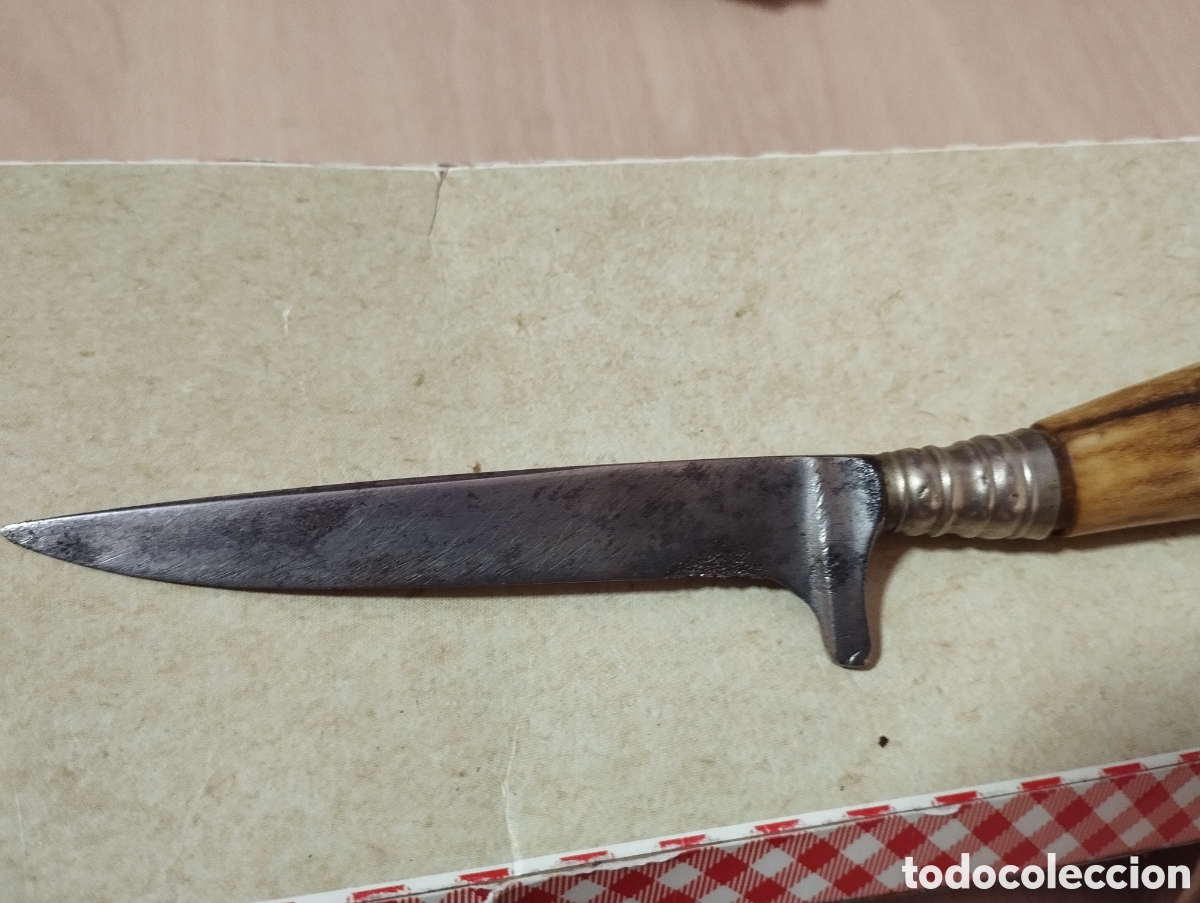 Coleccionismo: ANTIGUO CUCHILLO MANGO DE ASTA/ CON FUNDA CUERO - Foto 2