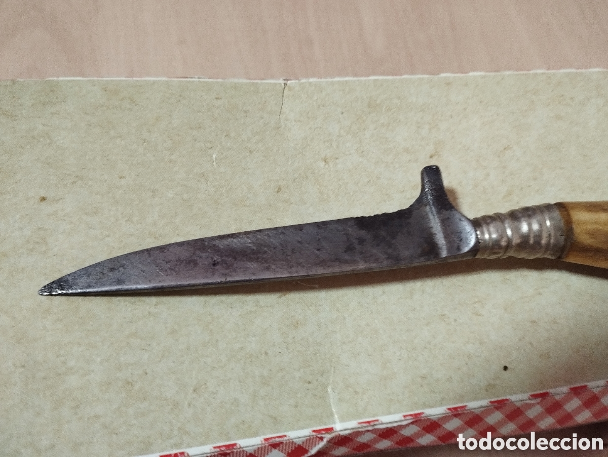 Coleccionismo: ANTIGUO CUCHILLO MANGO DE ASTA/ CON FUNDA CUERO - Foto 3