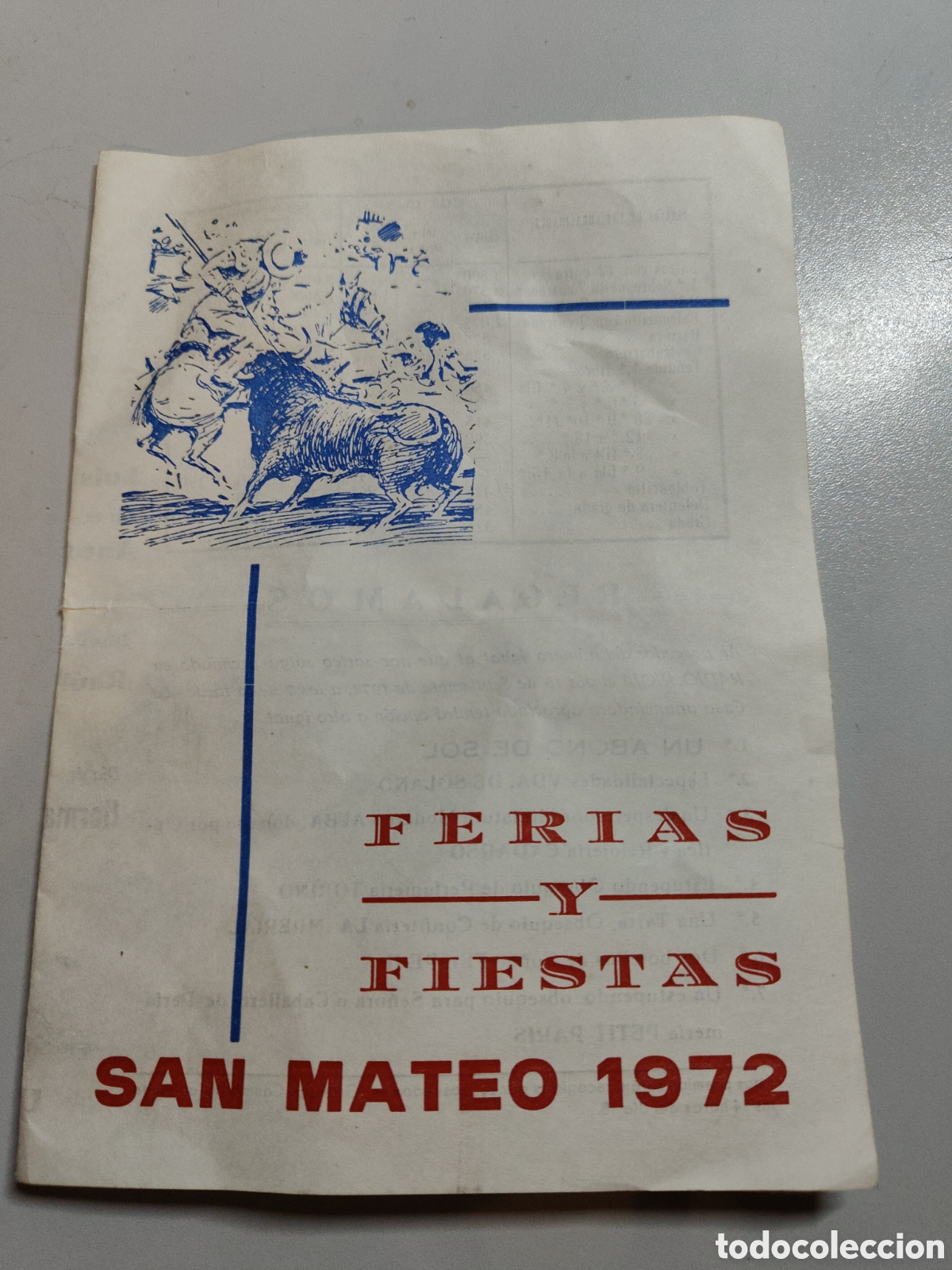 Coleccionismo: PROGRAMA TAURINO. SAN MATEO 1972 - LOGRO&Ntilde;O - TDKC8 - Foto 1