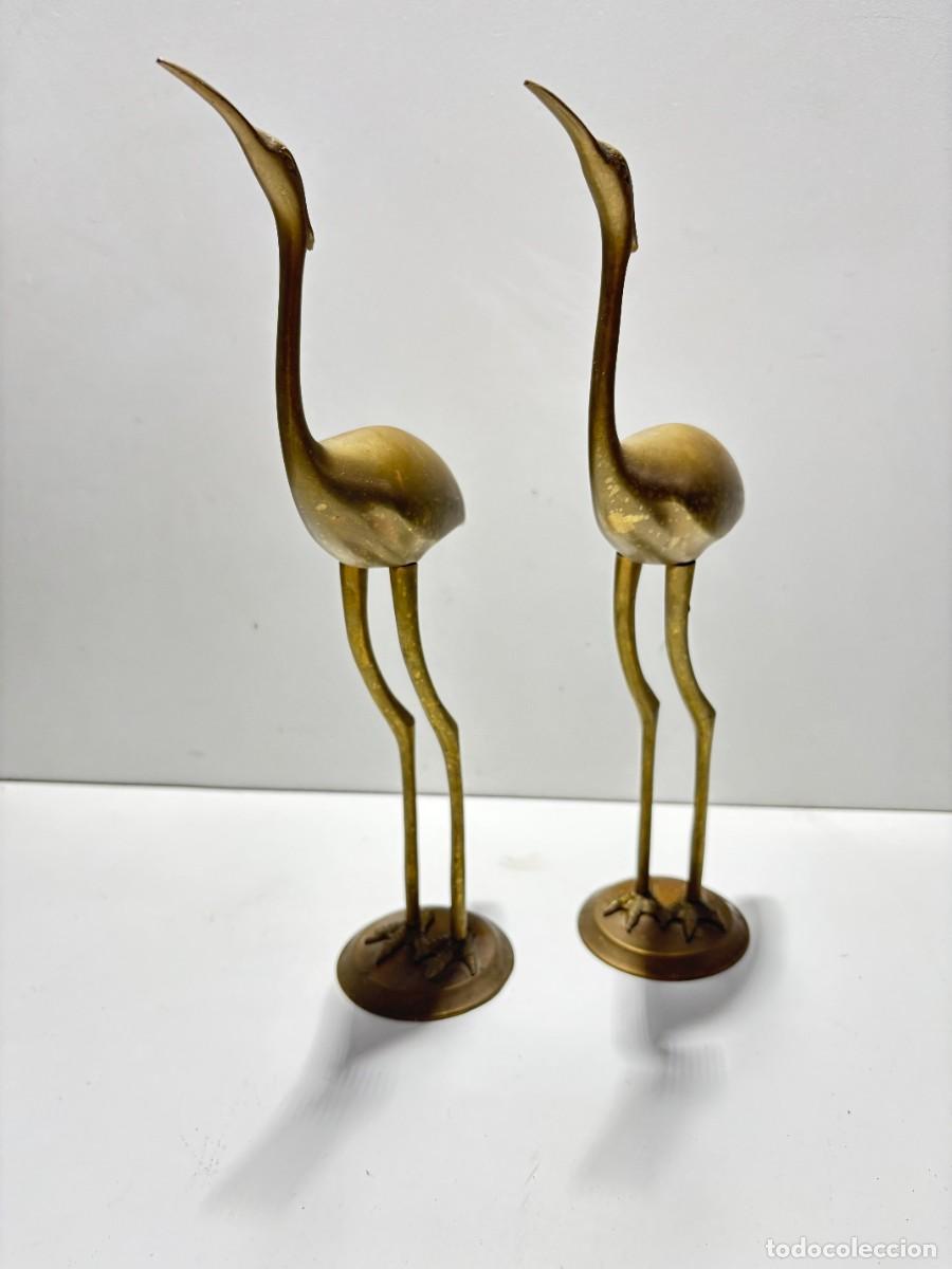Coleccionismo: GARZAS VINTAGE DE BRONCE